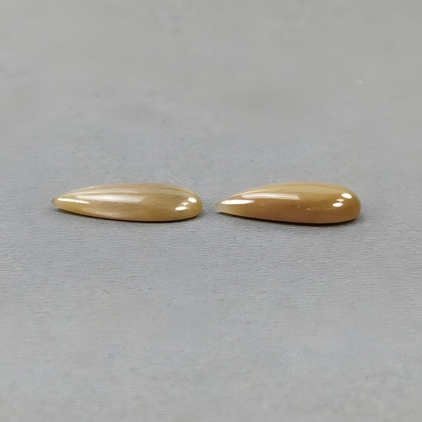 11.35cts Yellow Fire Moonstone Gemstone Natural Untreated Cabochon Pear Shape 2pcs