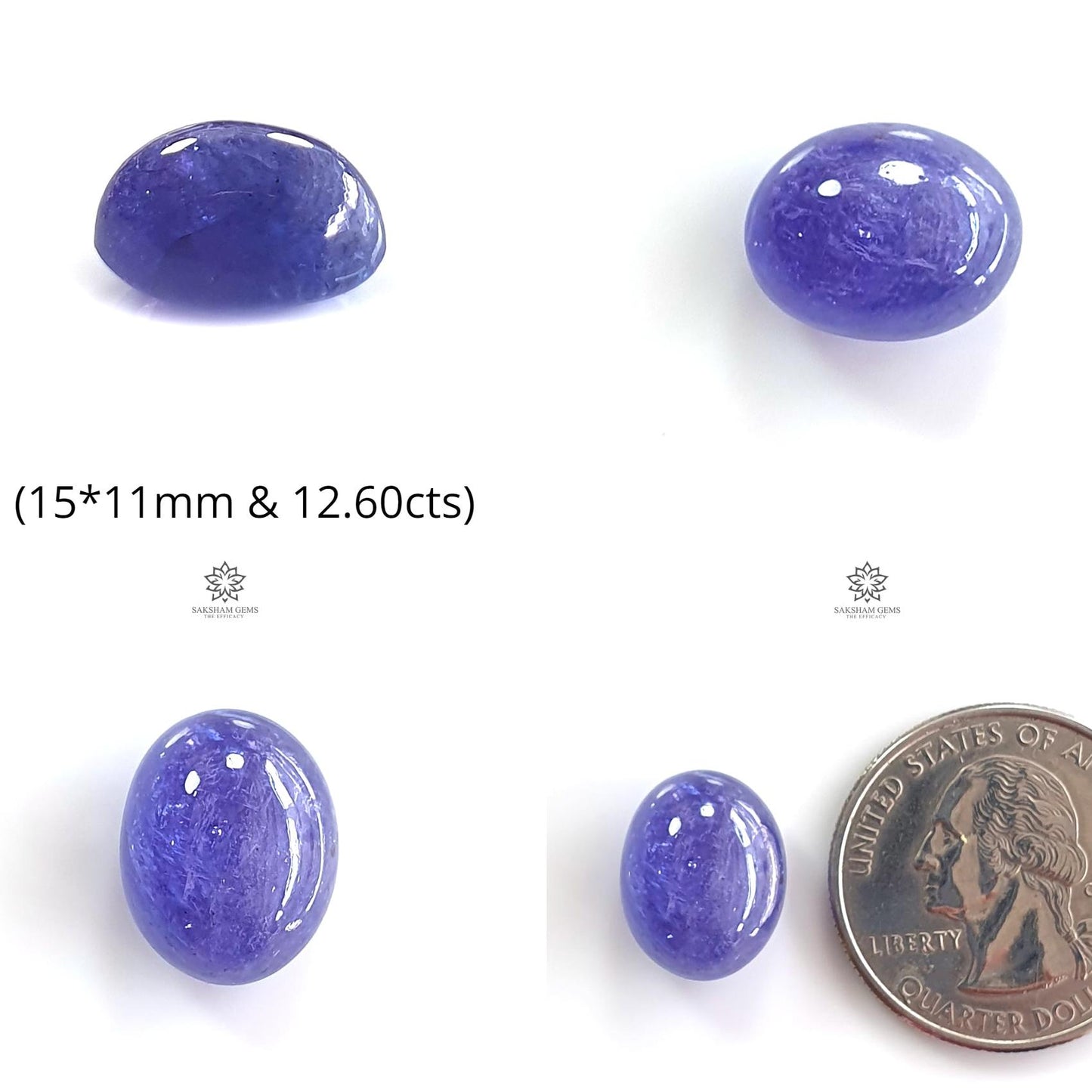 Natural Tanzanite Oval Cabochon : Natural Blue Tanzanite Gemstone Oval Shape