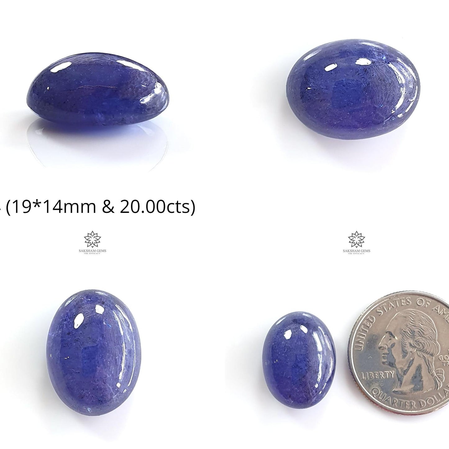 Natural Tanzanite Oval Cabochon : Natural Blue Tanzanite Gemstone Oval Shape