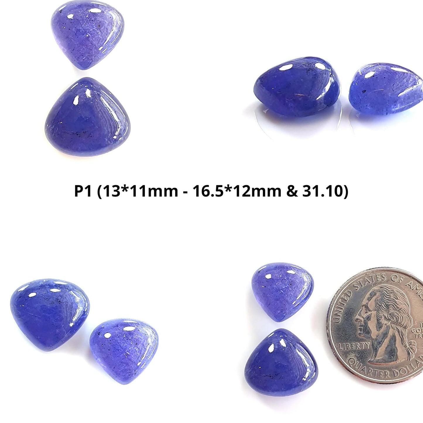 Natural Tanzanite Oval Cabochon : Natural Blue Tanzanite Gemstone Oval Shape