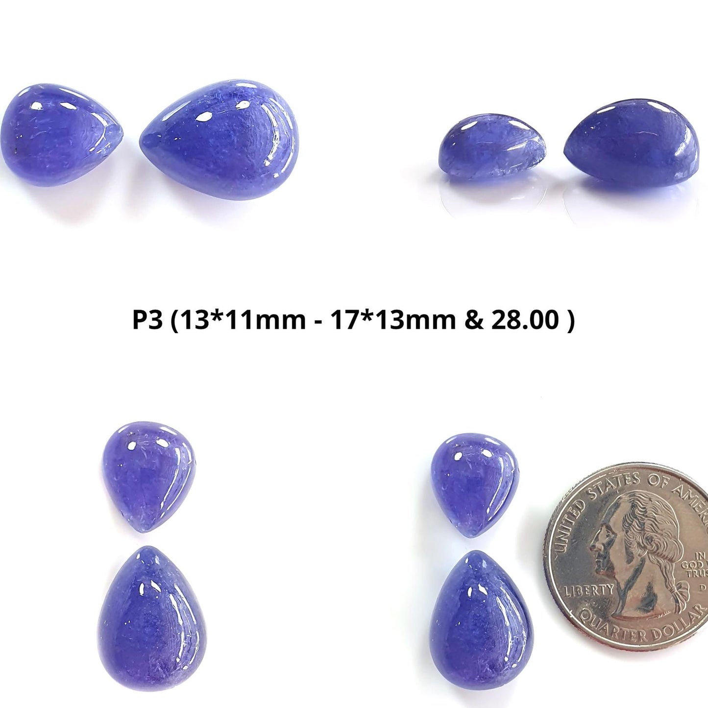 Natural Tanzanite Oval Cabochon : Natural Blue Tanzanite Gemstone Oval Shape
