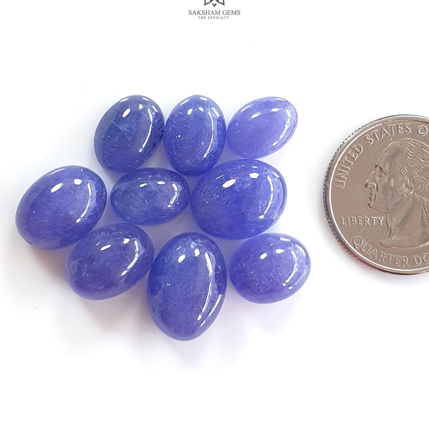 Tanzanite Oval Cabochon : Natural Blue Tanzanite Gemstone Pear Shape