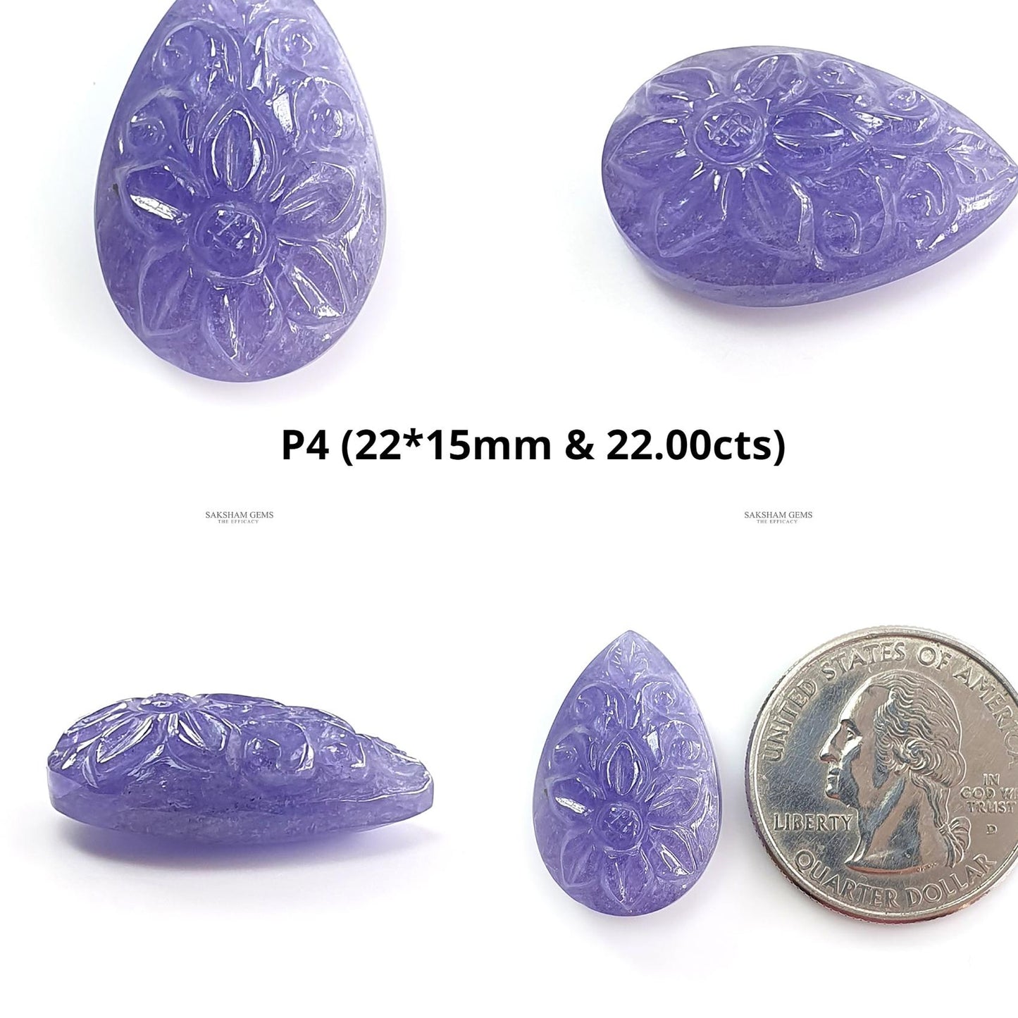 Tanzanite Gemstone Carving: Natural Blue Tanzanite Hand Carved Oval, Cushion Shapes 1pc For Jewelry