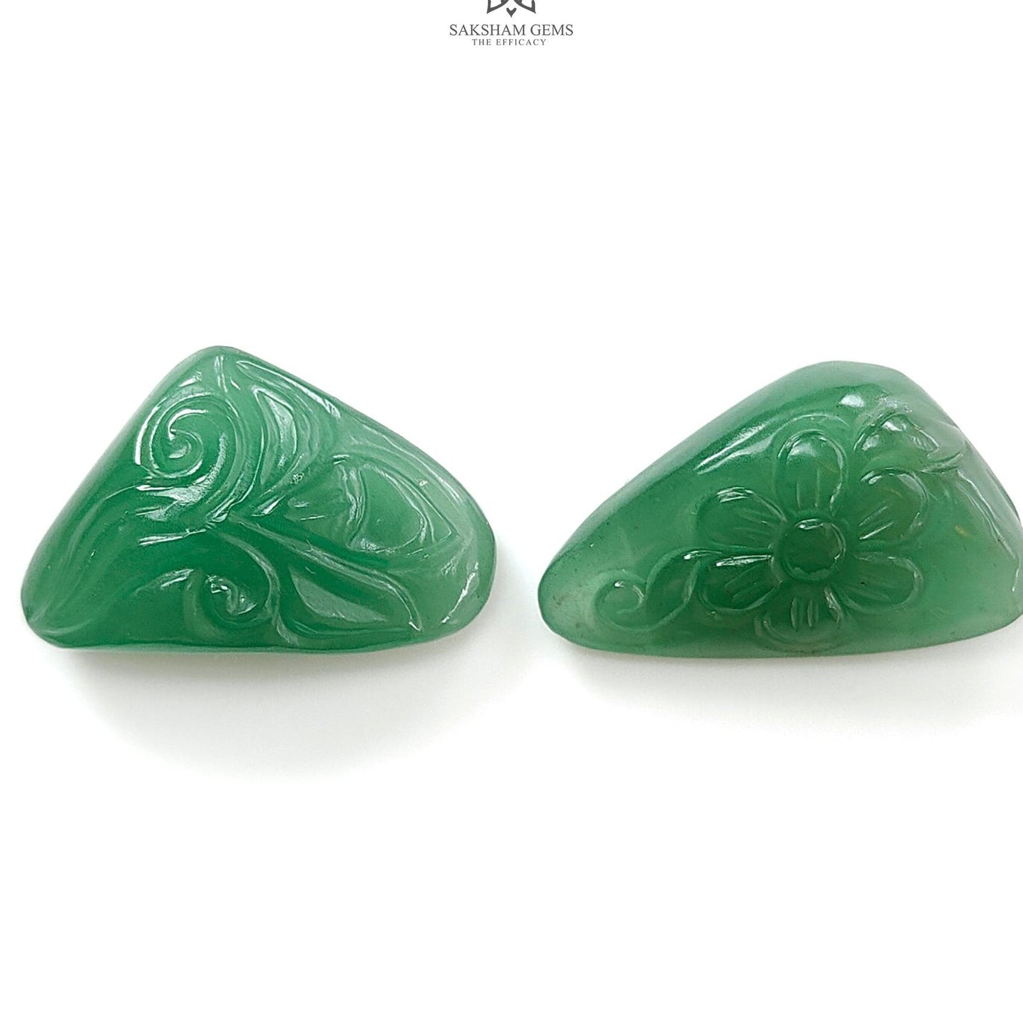 Green Quartz Gemstone Carving: Natural Untreated Green Quartz Both Side Hand Carved Fancy Shape Pare For Jewelry