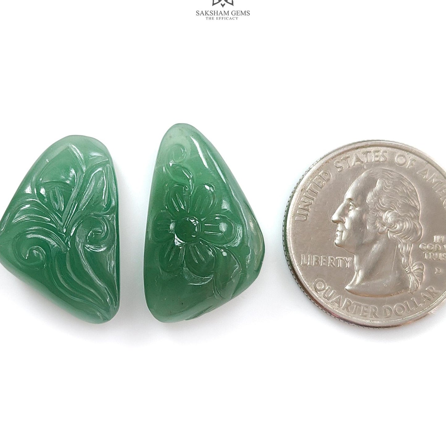 Green Quartz Gemstone Carving: Natural Untreated Green Quartz Both Side Hand Carved Fancy Shape Pare For Jewelry
