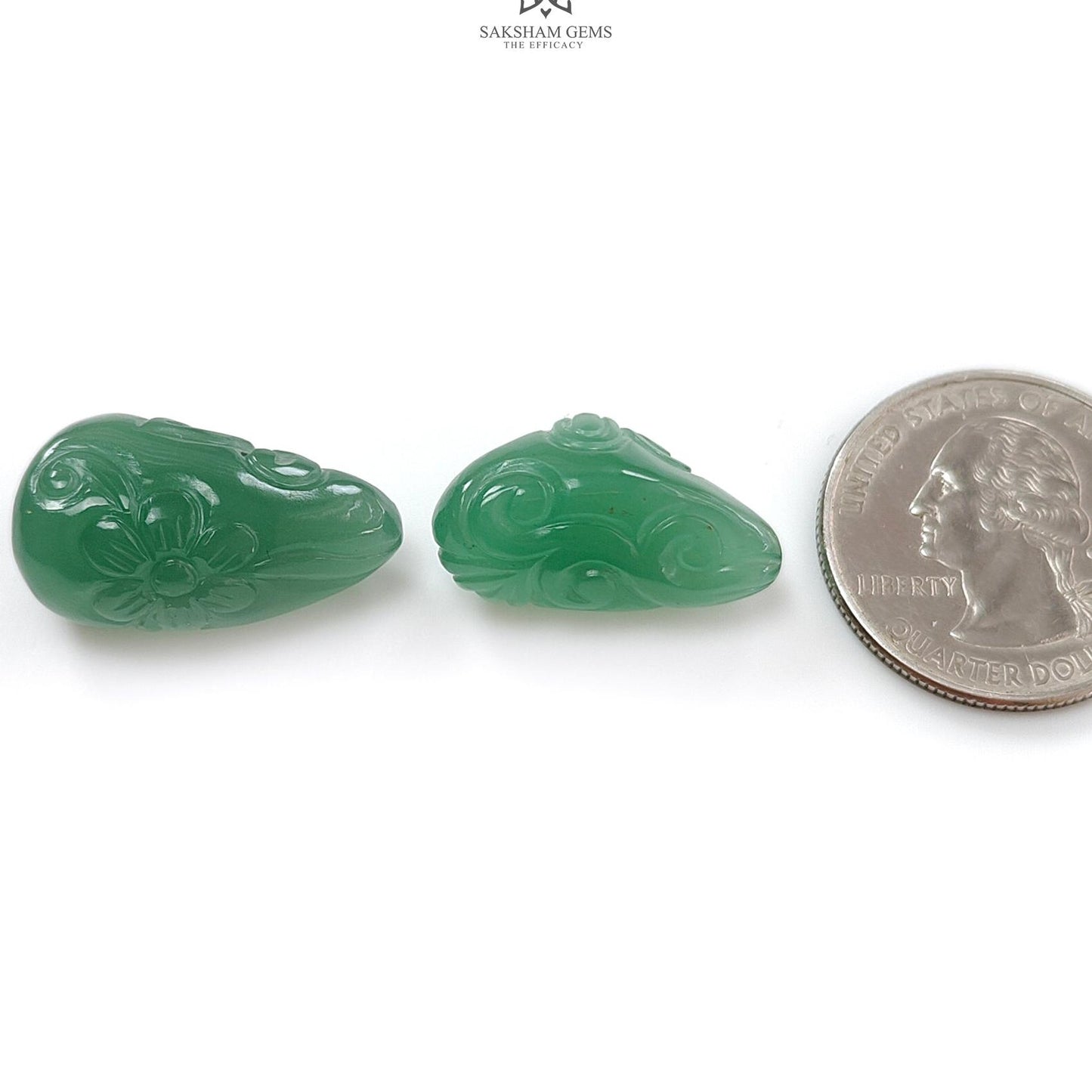 Green Quartz Gemstone Carving: Natural Untreated Green Quartz Both Side Hand Carved Fancy Shape Pare For Jewelry