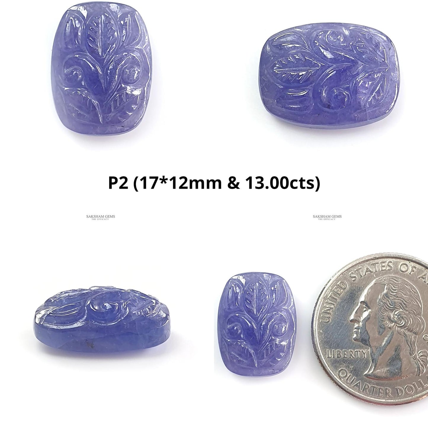 Tanzanite Gemstone Carving: Natural Blue Tanzanite Hand Carved Oval, Cushion Shapes 1pc For Jewelry