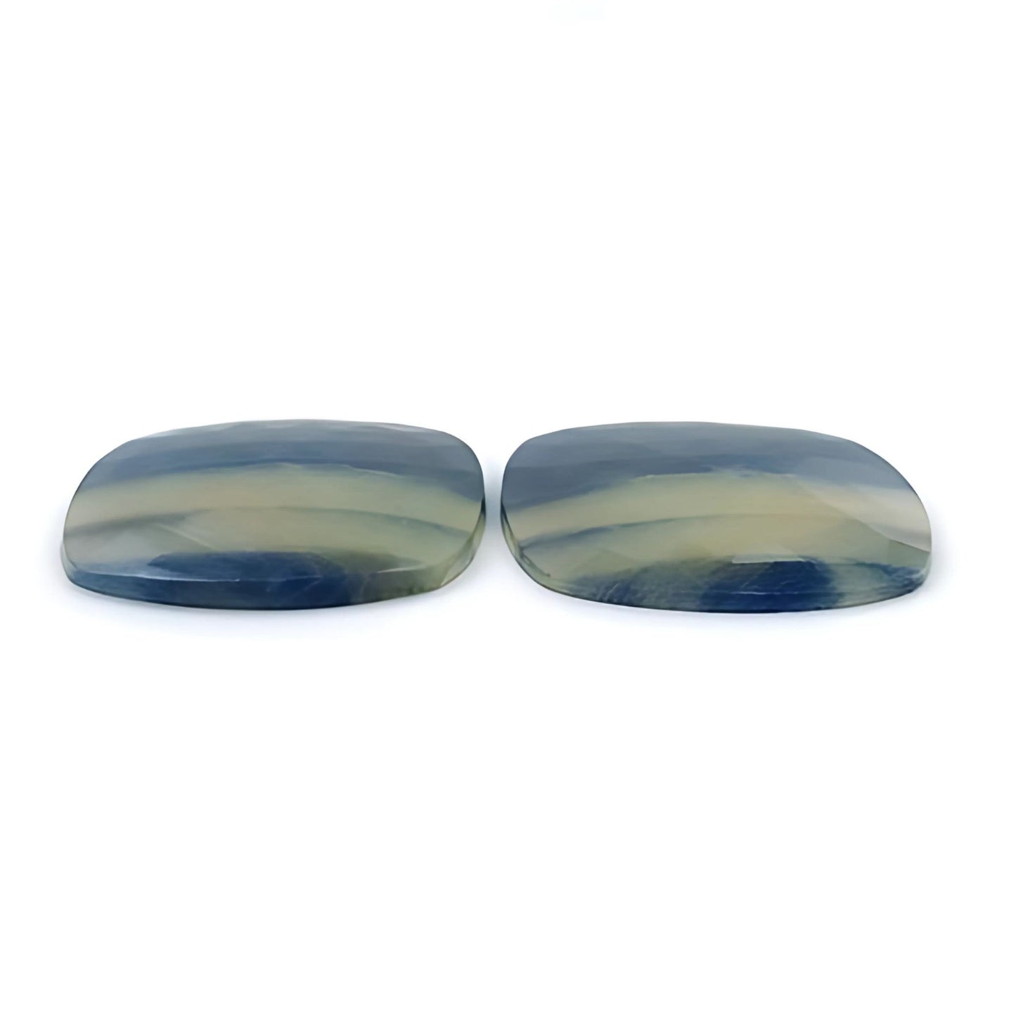 62.50cts Natural Untreated Multi Sapphire Gemstone Cushion Shape Rose Cut Slices Pair