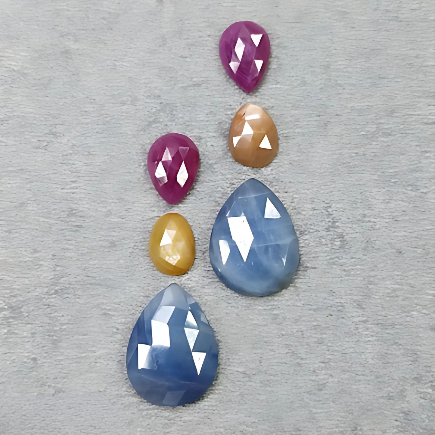 Multi Sapphire Rose Cut Slices