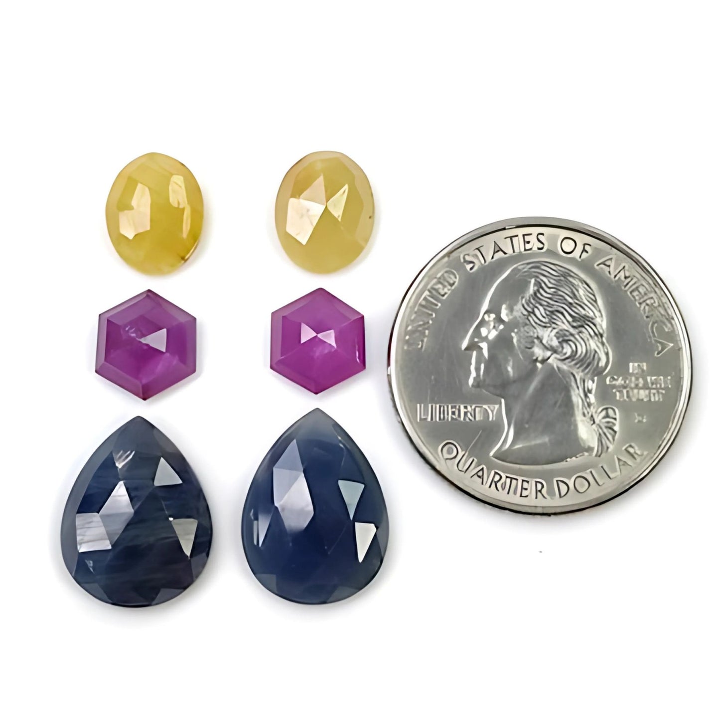 Multi Sapphire Rose Cut Slices