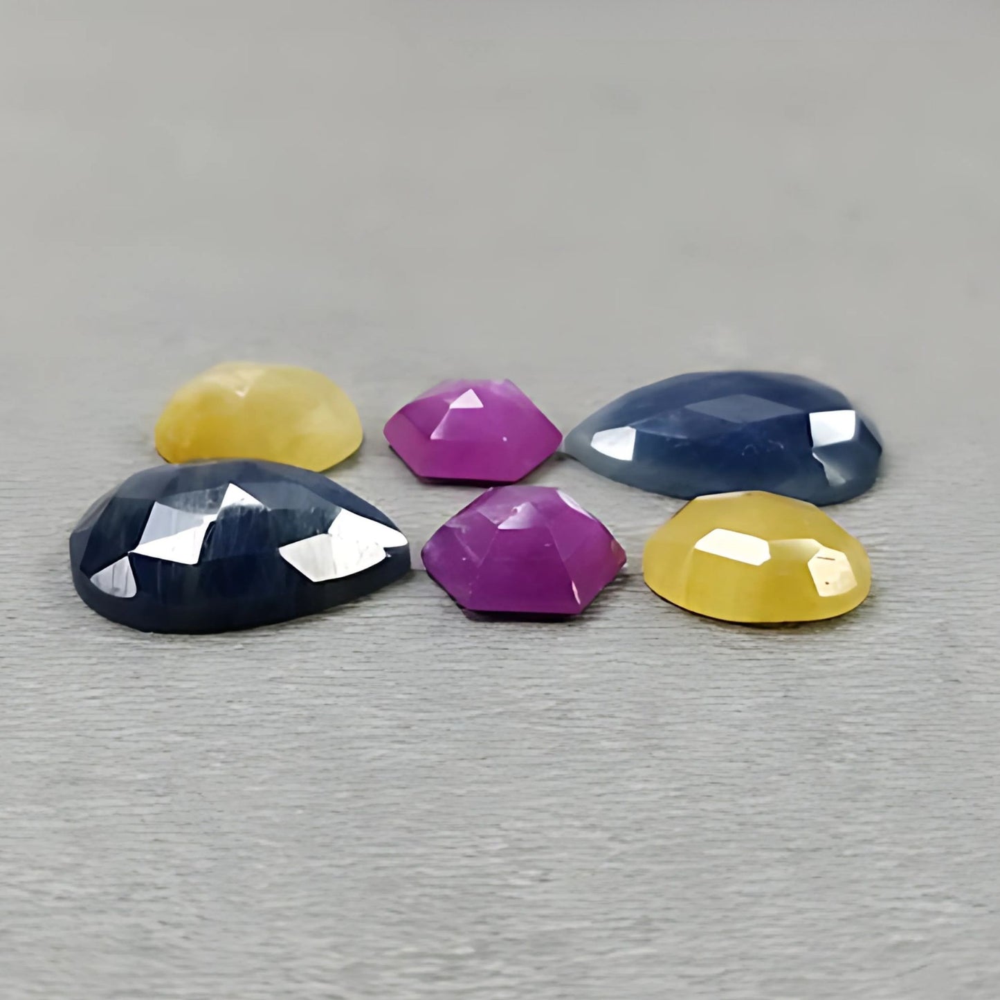 23.30cts Natural Untreated Multi Sapphire Gemstone Fancy Shape Rose Cut Slices 6pcs