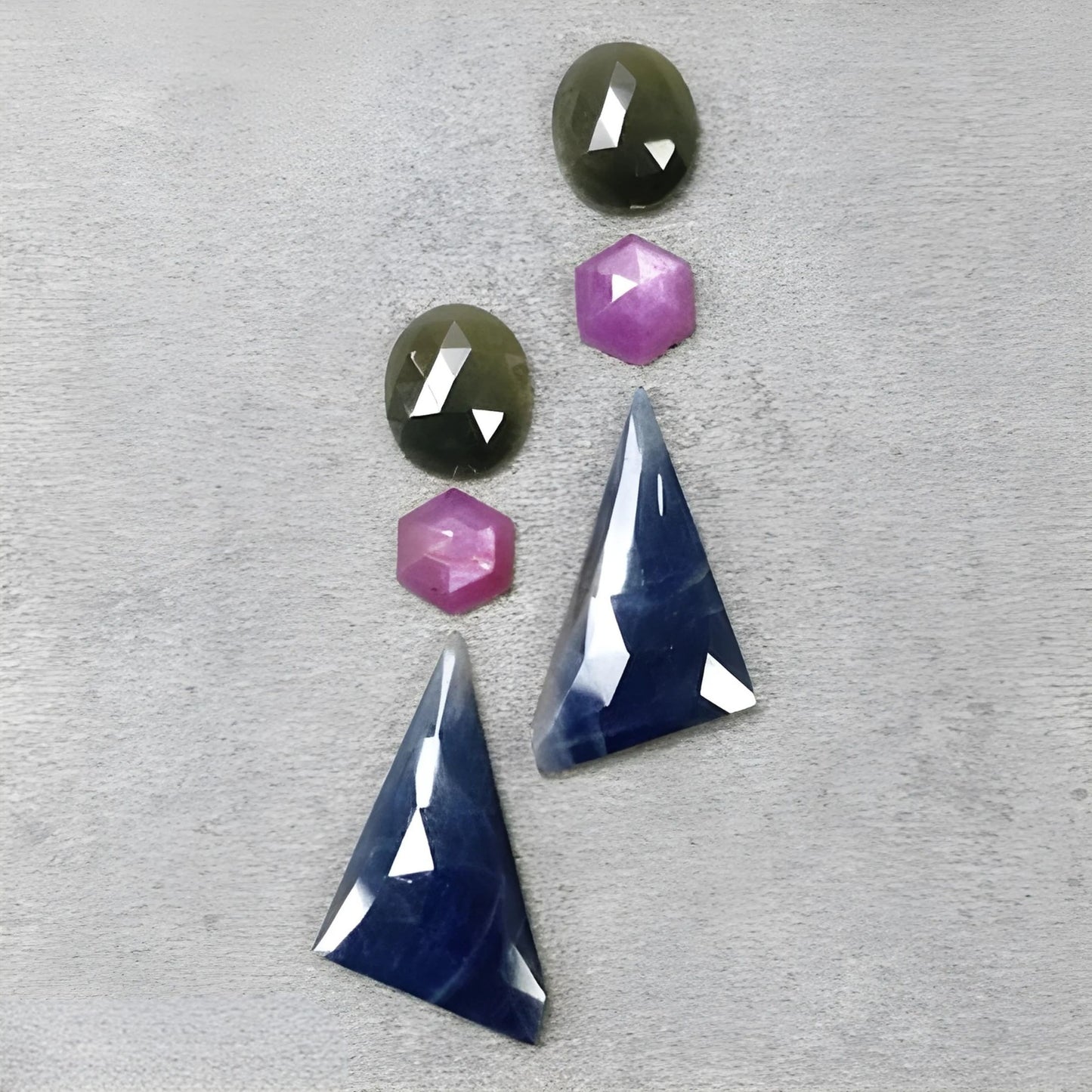 35.00cts Natural Untreated Multi Sapphire Gemstone Fancy Shape Rose Cut Slices 6pcs