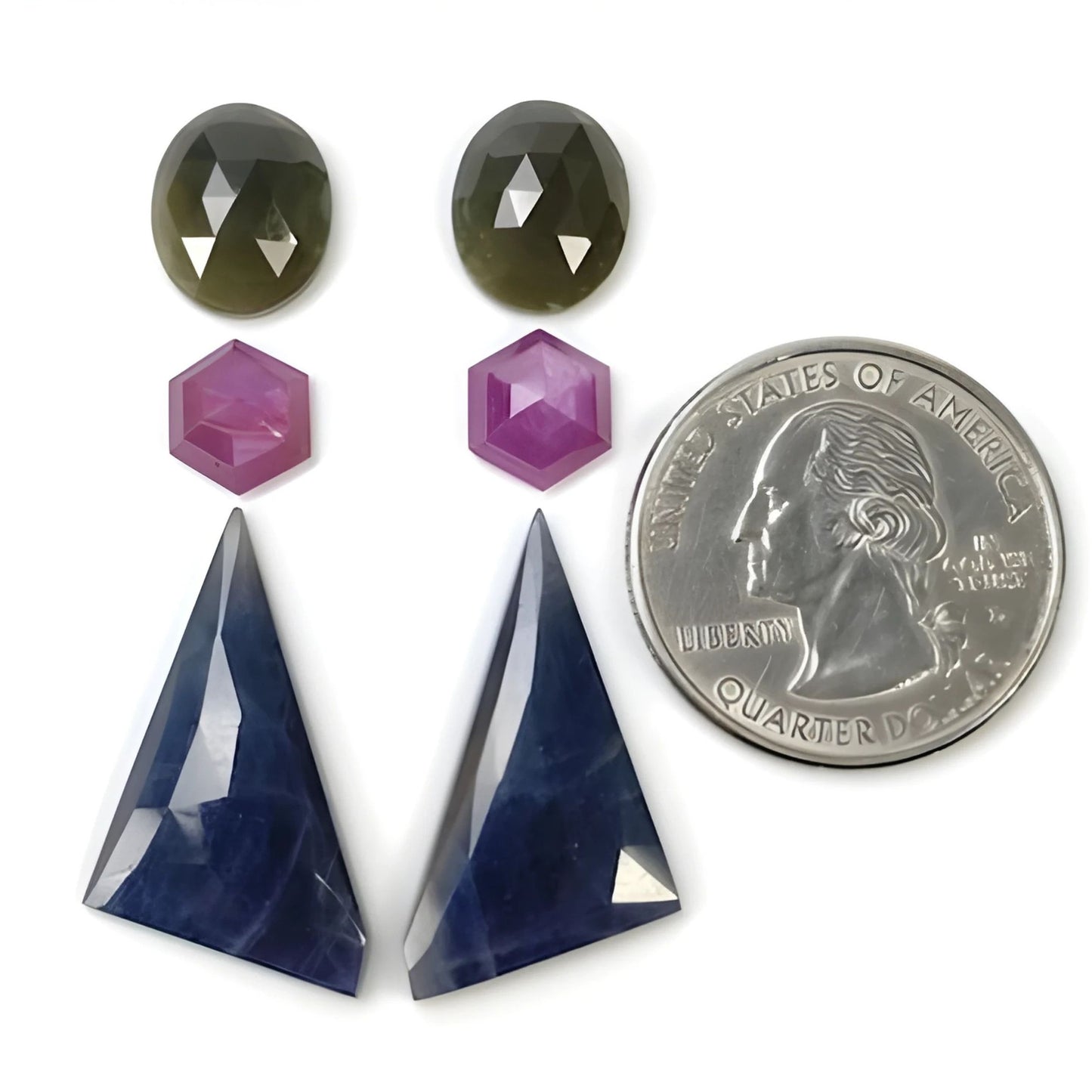 35.00cts Natural Untreated Multi Sapphire Gemstone Fancy Shape Rose Cut Slices 6pcs