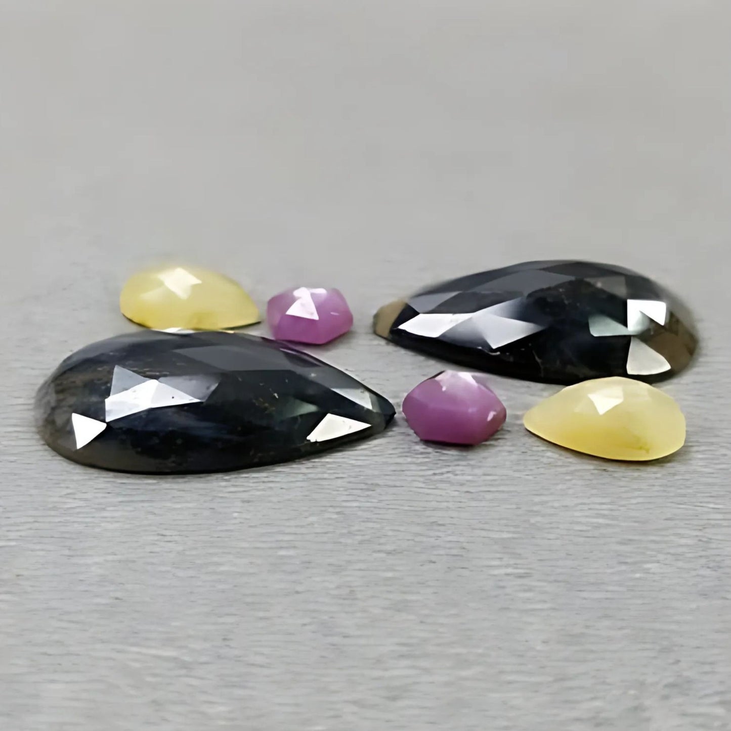 23.25cts Natural Untreated Multi Sapphire Gemstone Pear Shape Rose Cut Slices 6pcs