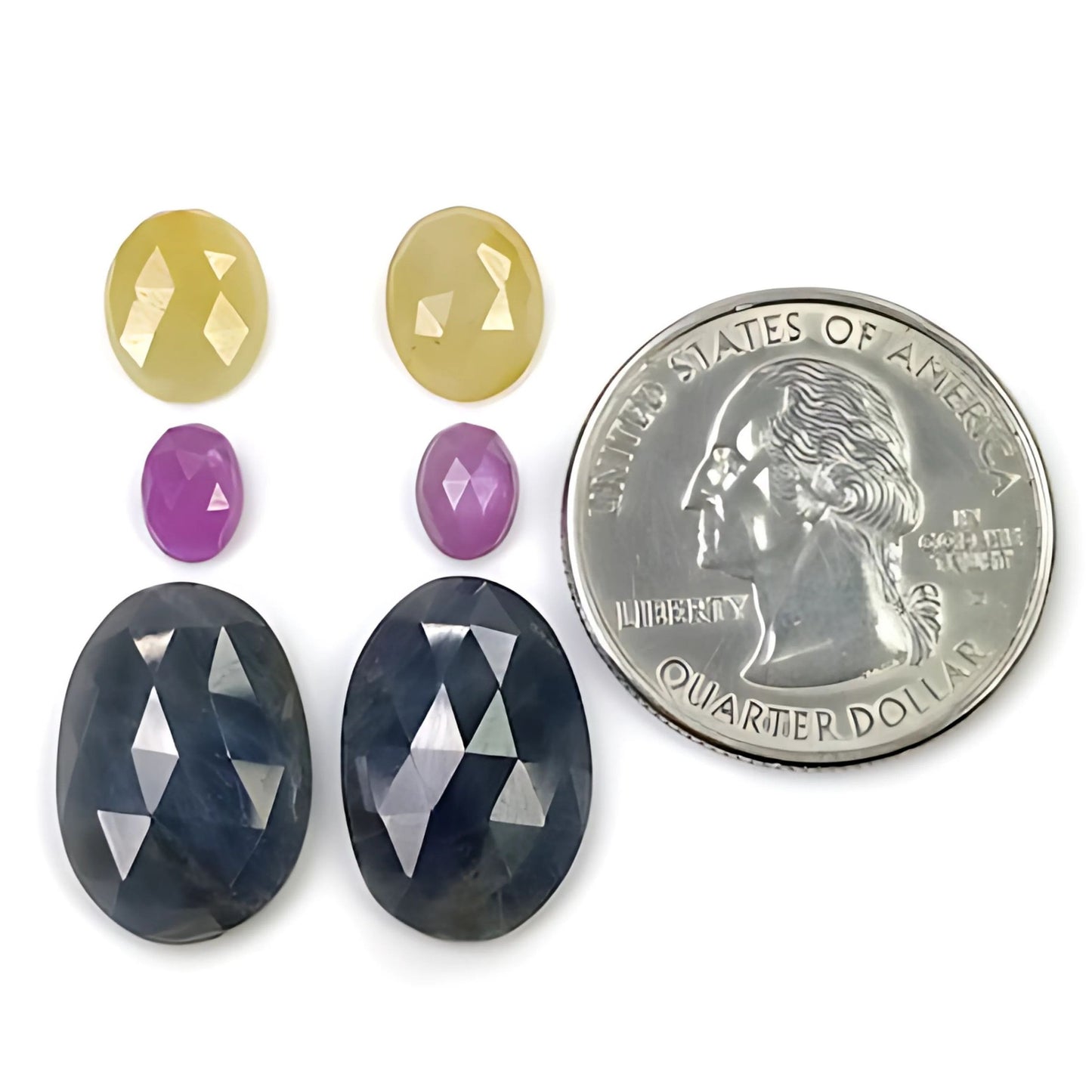 Flat Back Multi Sapphire Gemstone