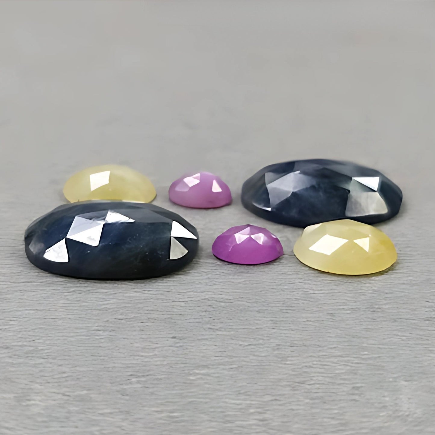 26.90cts Natural Untreated Multi Sapphire Gemstone Oval Shape Rose Cut Slices 6pcs