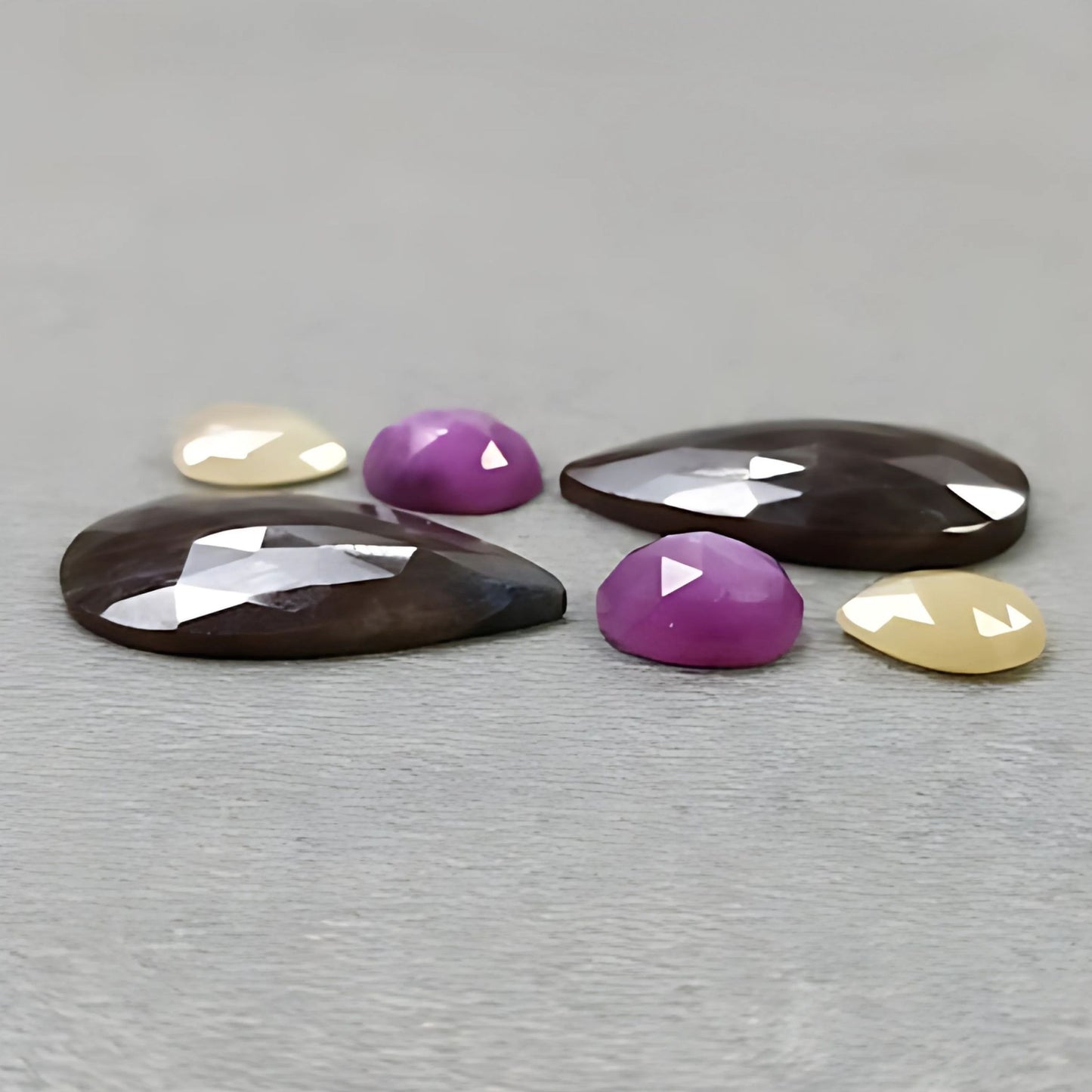 27.60cts Natural Untreated Multi Sapphire Gemstone Pear Shape Rose Cut Slices 6pcs