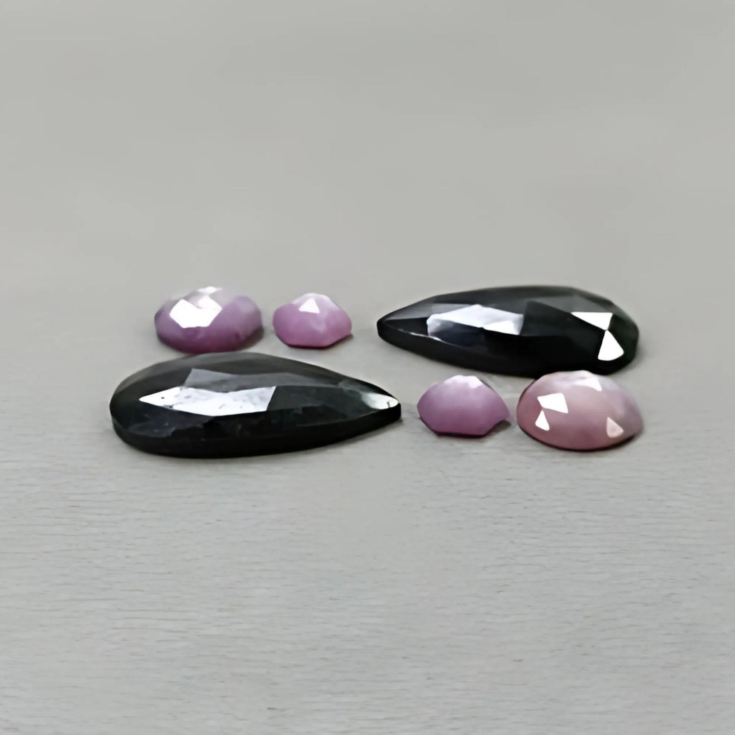 31.60cts Natural Untreated Multi Sapphire Gemstone Pear Shape Rose Cut Slices 6pcs