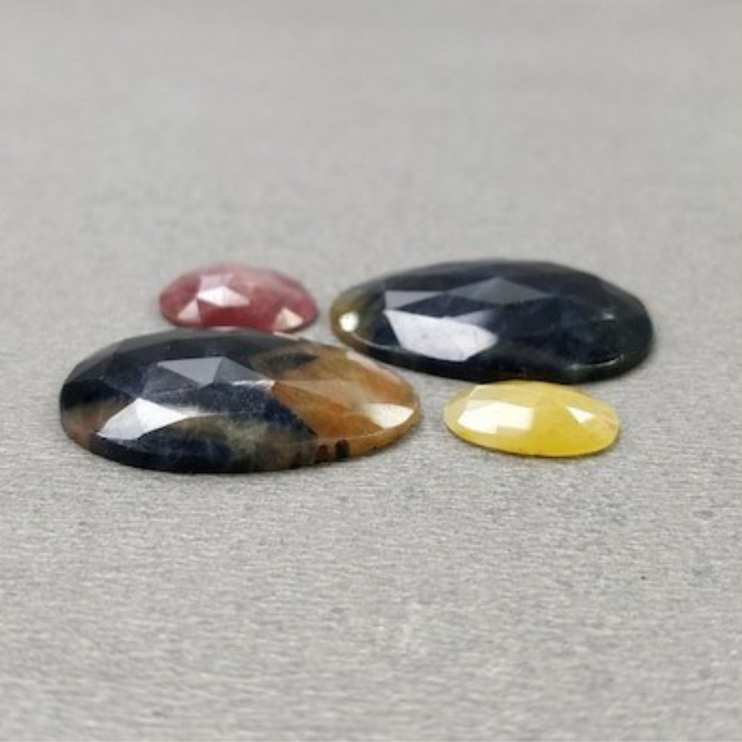 31.90cts Natural Untreated Multi Sapphire Gemstone Fancy Shape Rose Cut Slices 4pcs