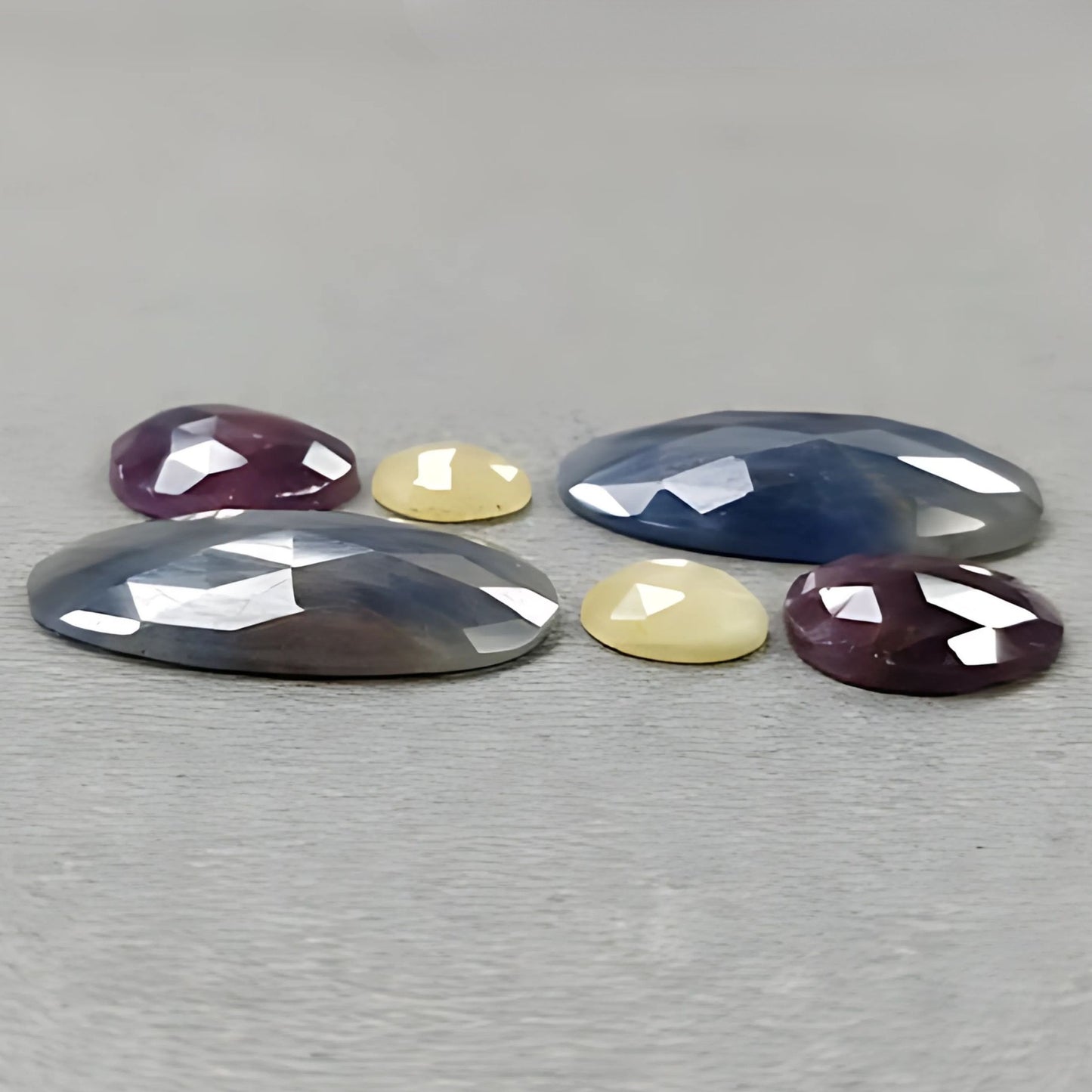 33.70cts Natural Untreated Multi Sapphire Gemstone Oval Shape Rose Cut Slices 6pcs