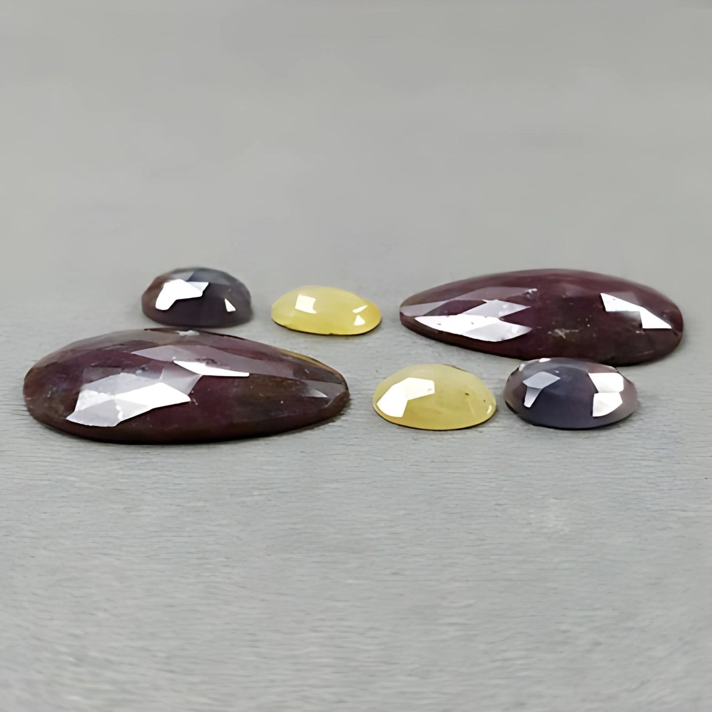 50.10cts Natural Untreated Multi Sapphire Gemstone Fancy Shape Rose Cut Slices 6pcs