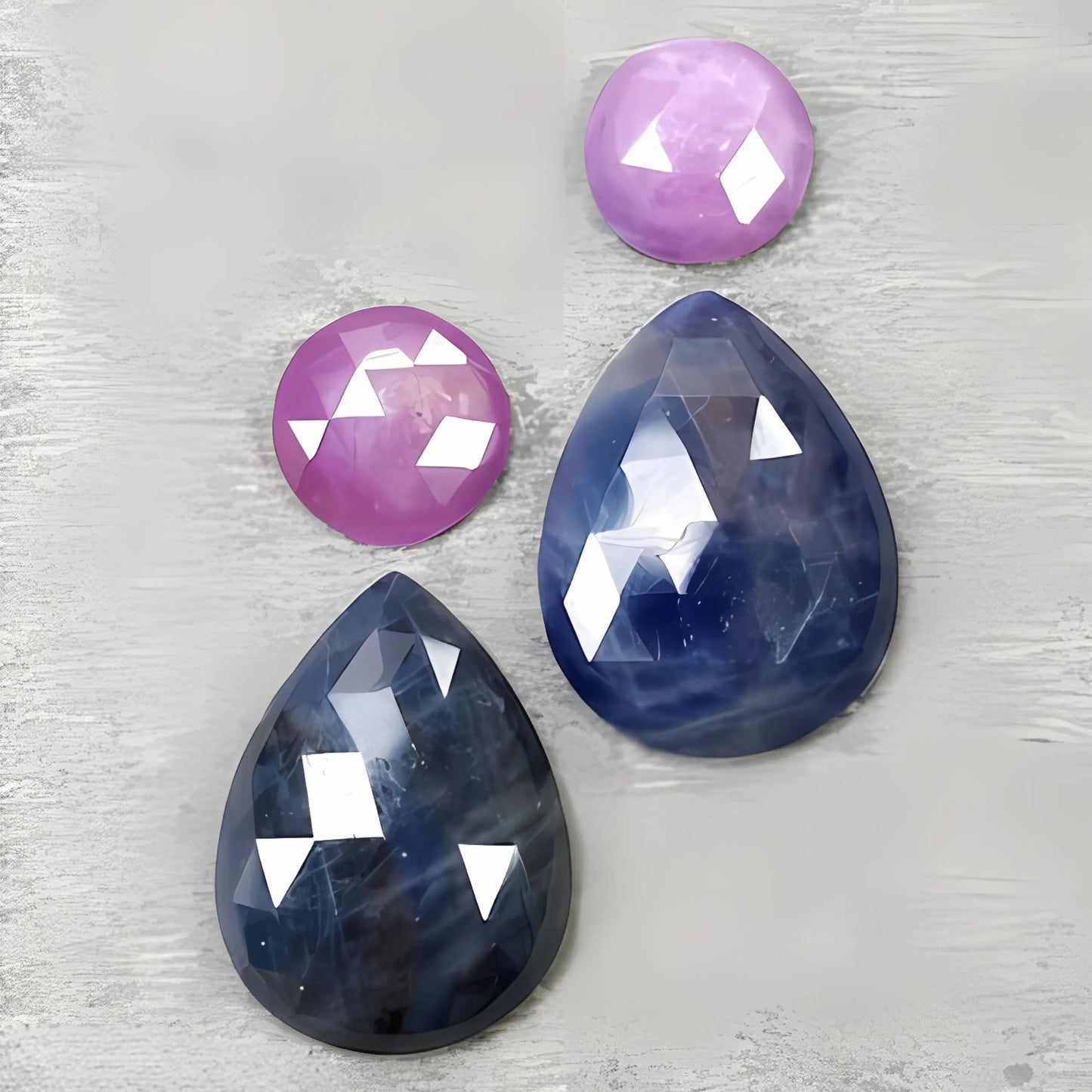 Flat Back Multi Sapphire Slices