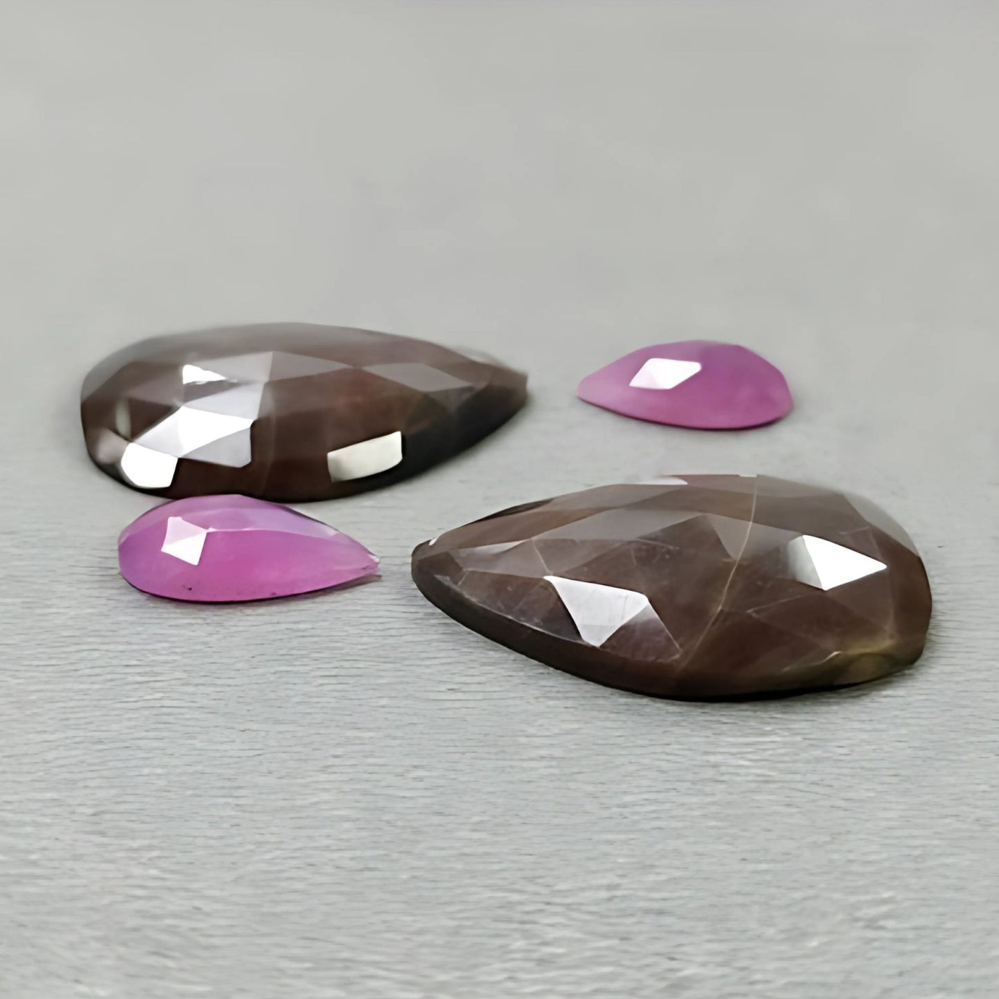 40.15cts Natural Untreated Multi Sapphire Gemstone Fancy Shape Rose Cut Slices 4pcs