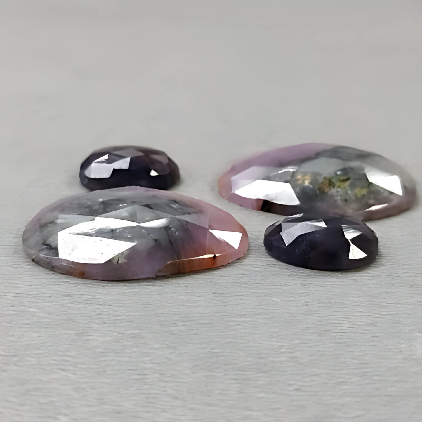 45.85cts Natural Untreated Multi Sapphire Gemstone Fancy Shape Rose Cut Slices 4pcs