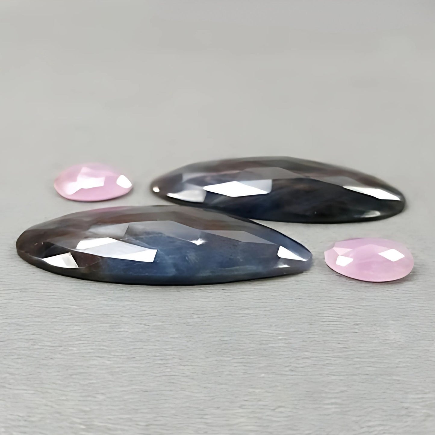63.80cts Natural Untreated Multi Sapphire Gemstone Fancy Shape Rose Cut Slices 4pcs
