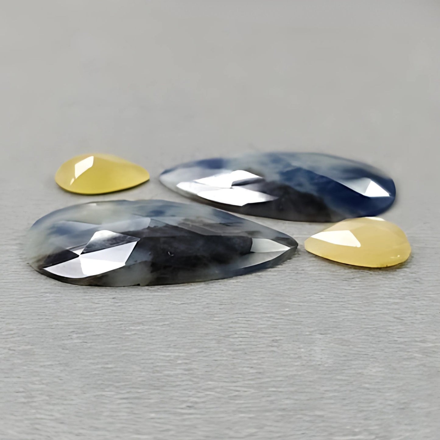 30.00cts Natural Untreated Multi Sapphire Gemstone Pear Shape Rose Cut Slices 4pcs