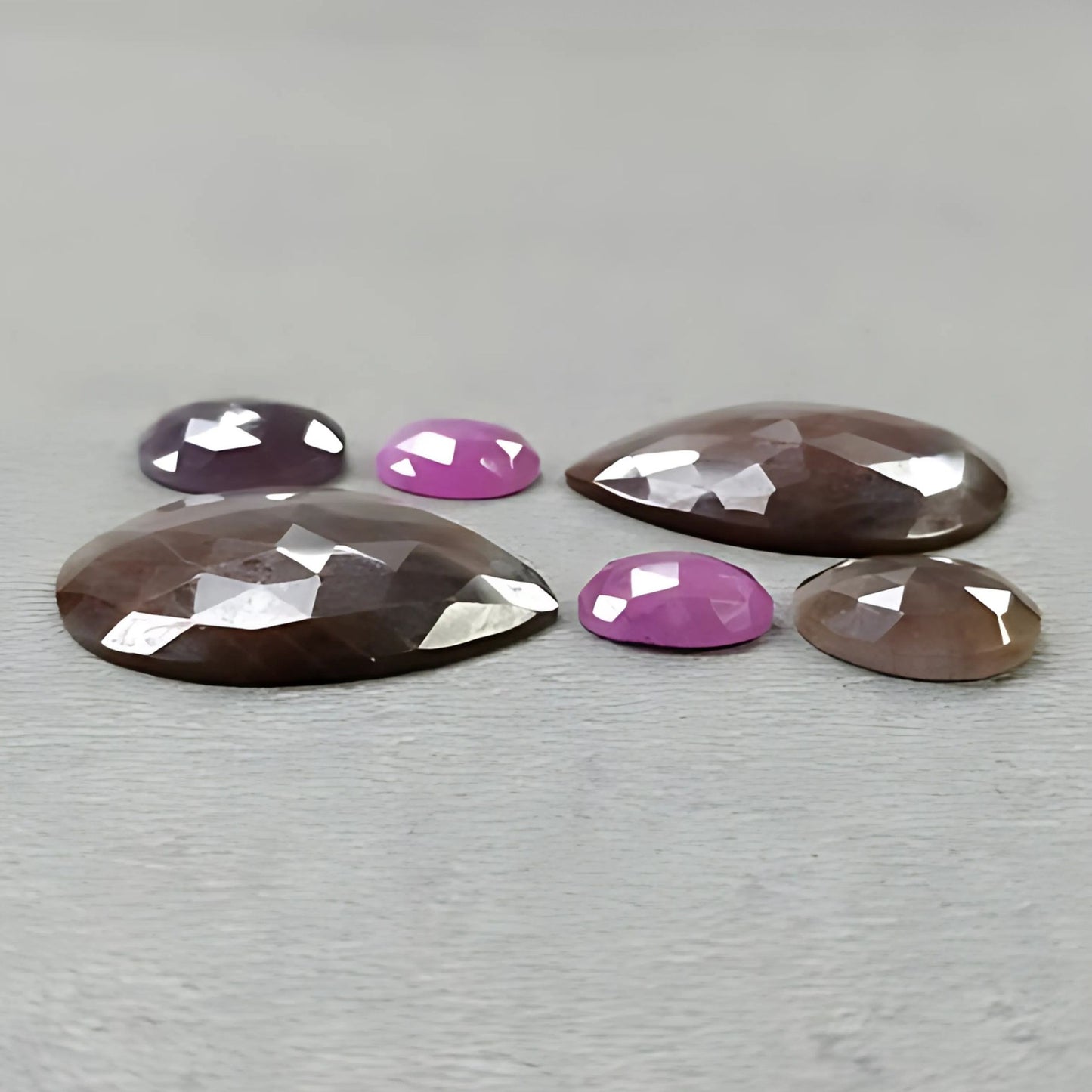 40.30cts Natural Untreated Multi Sapphire Gemstone Fancy Shape Rose Cut Slices 6pcs