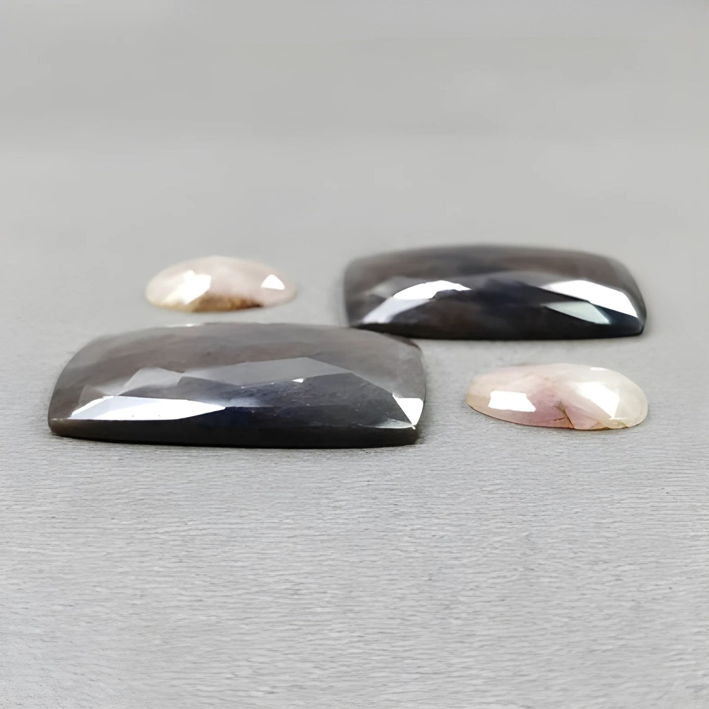 91.30cts Natural Untreated Multi Sapphire Gemstone Cushion Shape Rose Cut Slices 4pcs