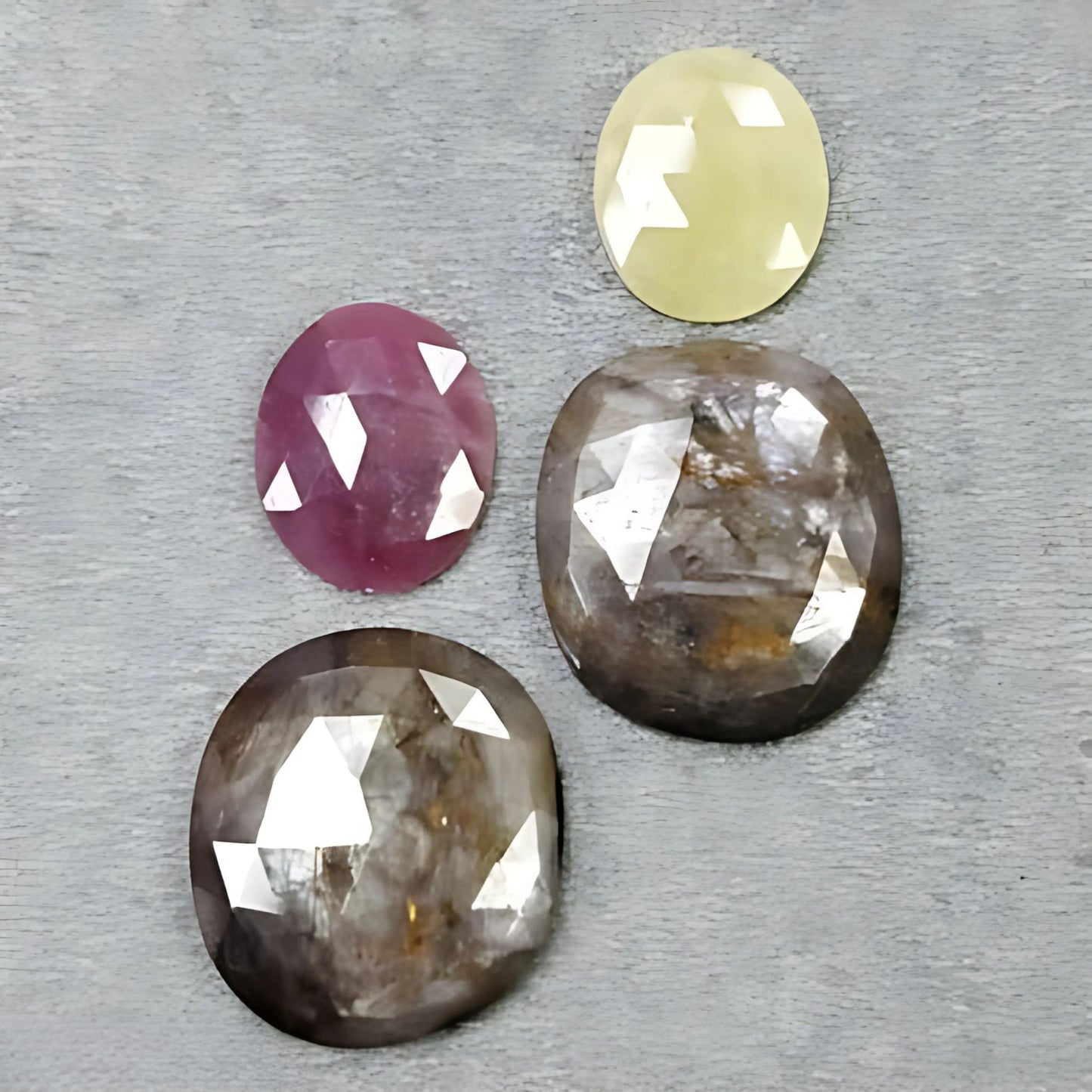 48.35cts Natural Untreated Multi Sapphire Gemstone Fancy Shape Rose Cut Slices 4pcs