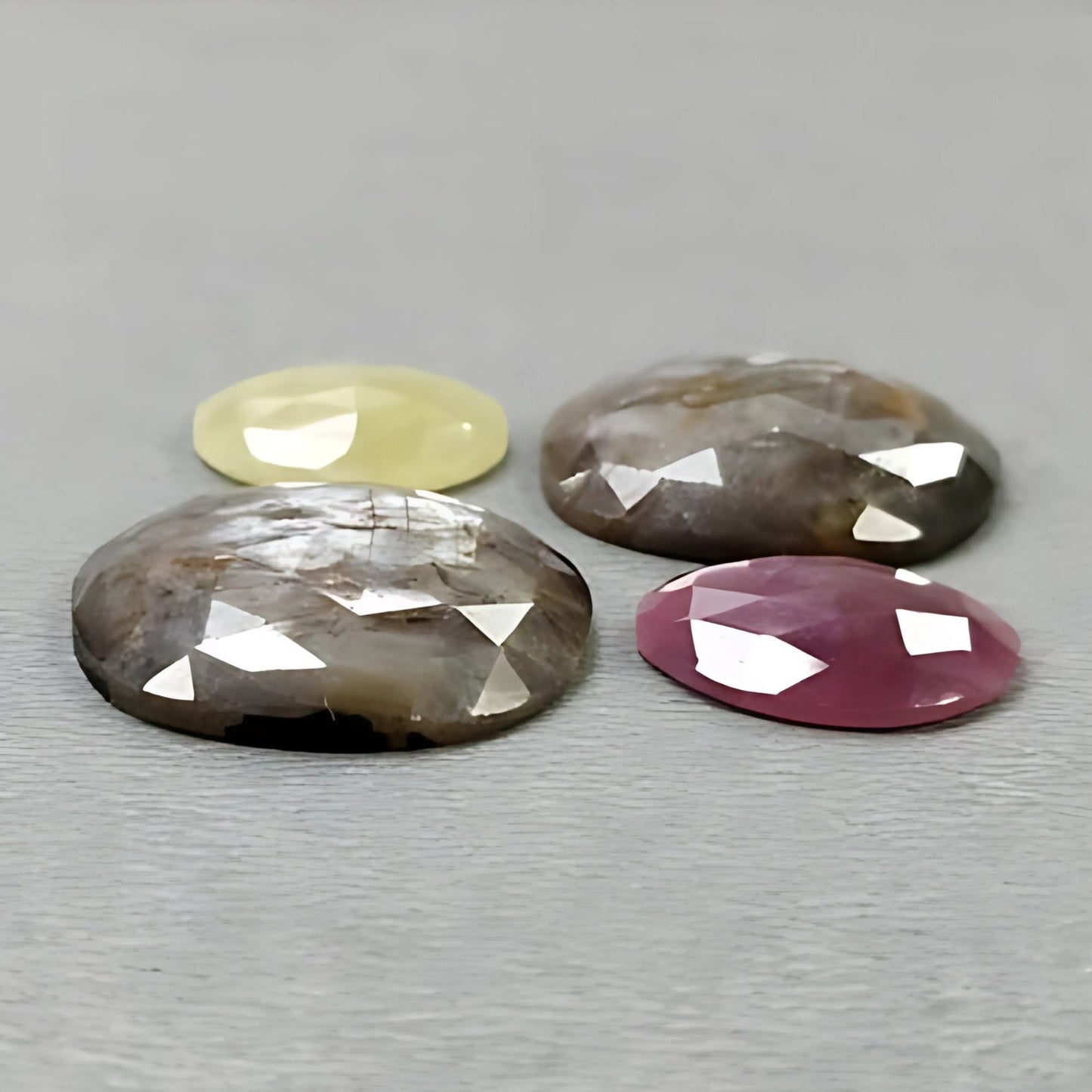 48.35cts Natural Untreated Multi Sapphire Gemstone Fancy Shape Rose Cut Slices 4pcs