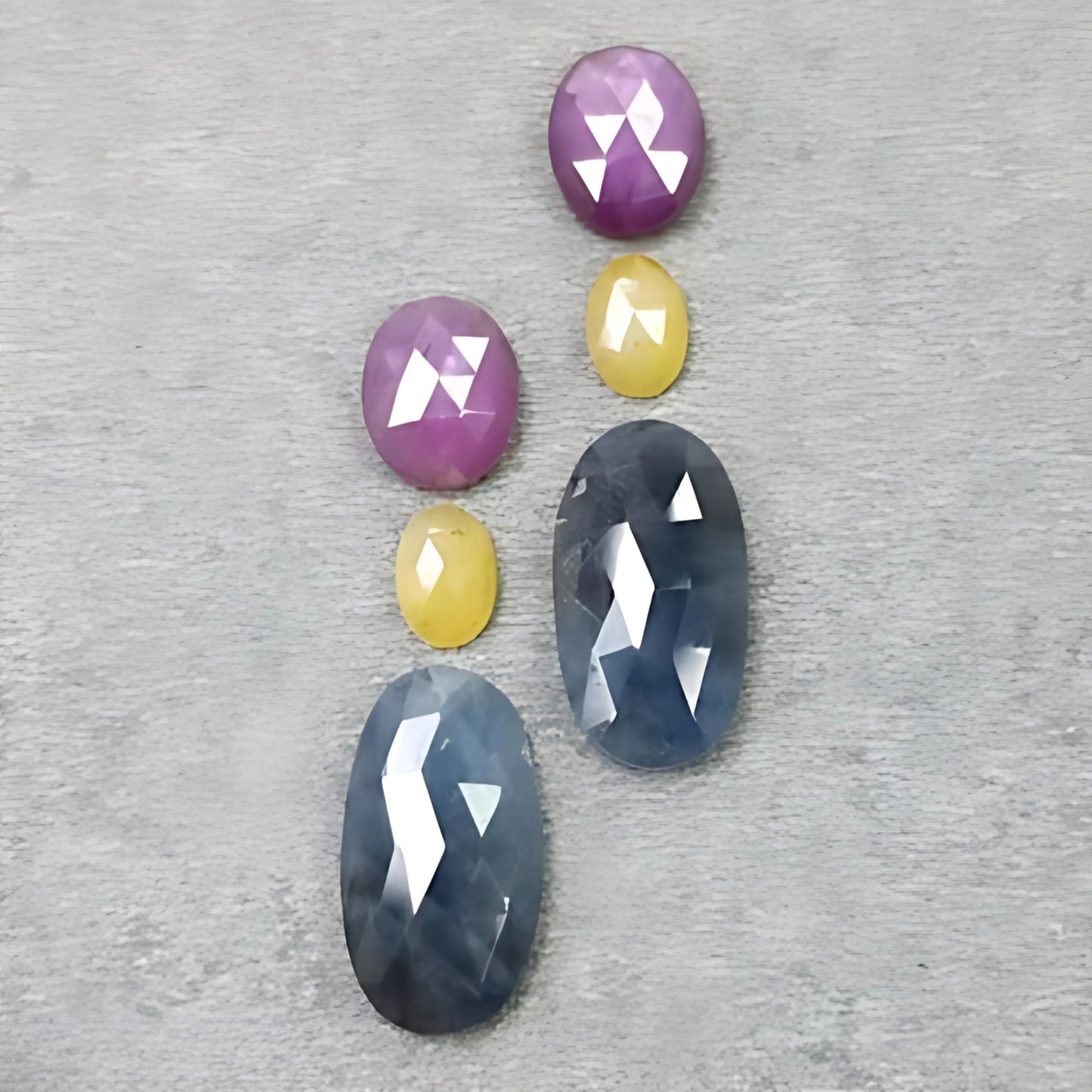 Flat Back Multi Sapphire Gemstone