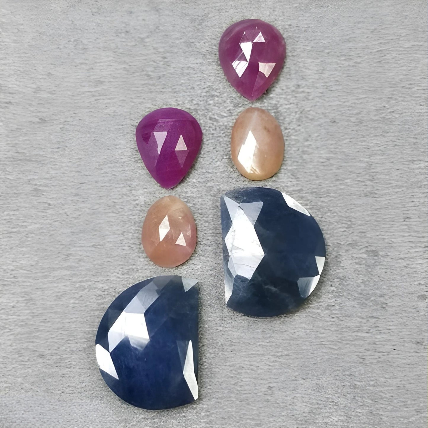 Multi Sapphire Rose Cut Slices
