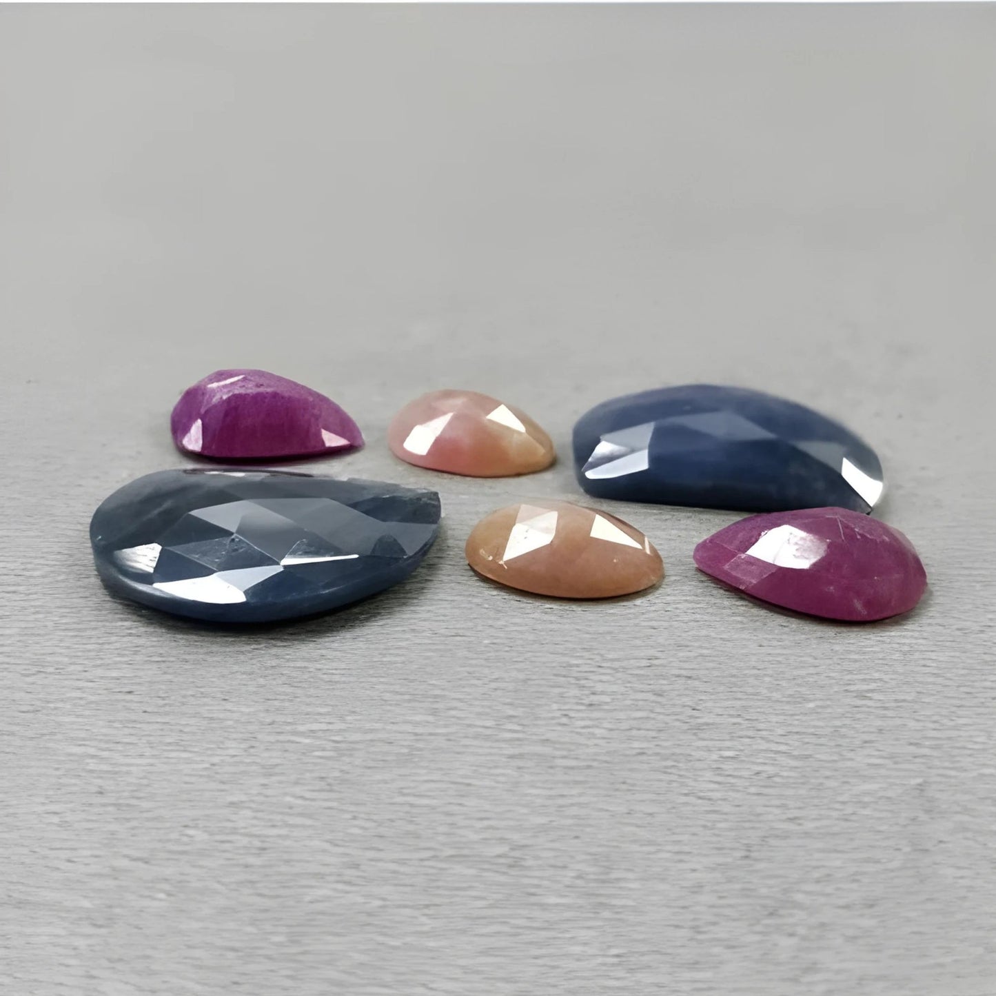 25.00cts Natural Untreated Multi Sapphire Gemstone Fancy Shape Rose Cut Slices 6pcs