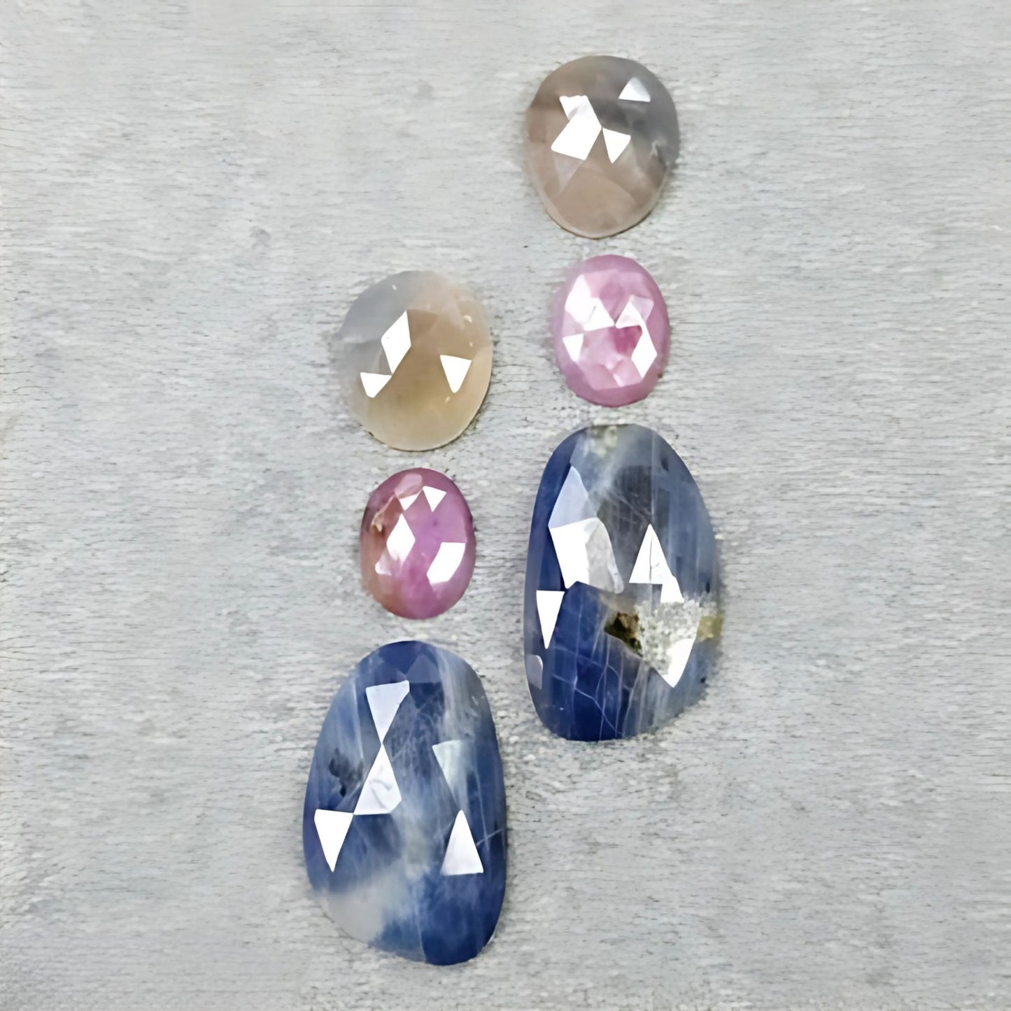 27.75cts Natural Untreated Multi Sapphire Gemstone Fancy Shape Rose Cut Slices 6pcs