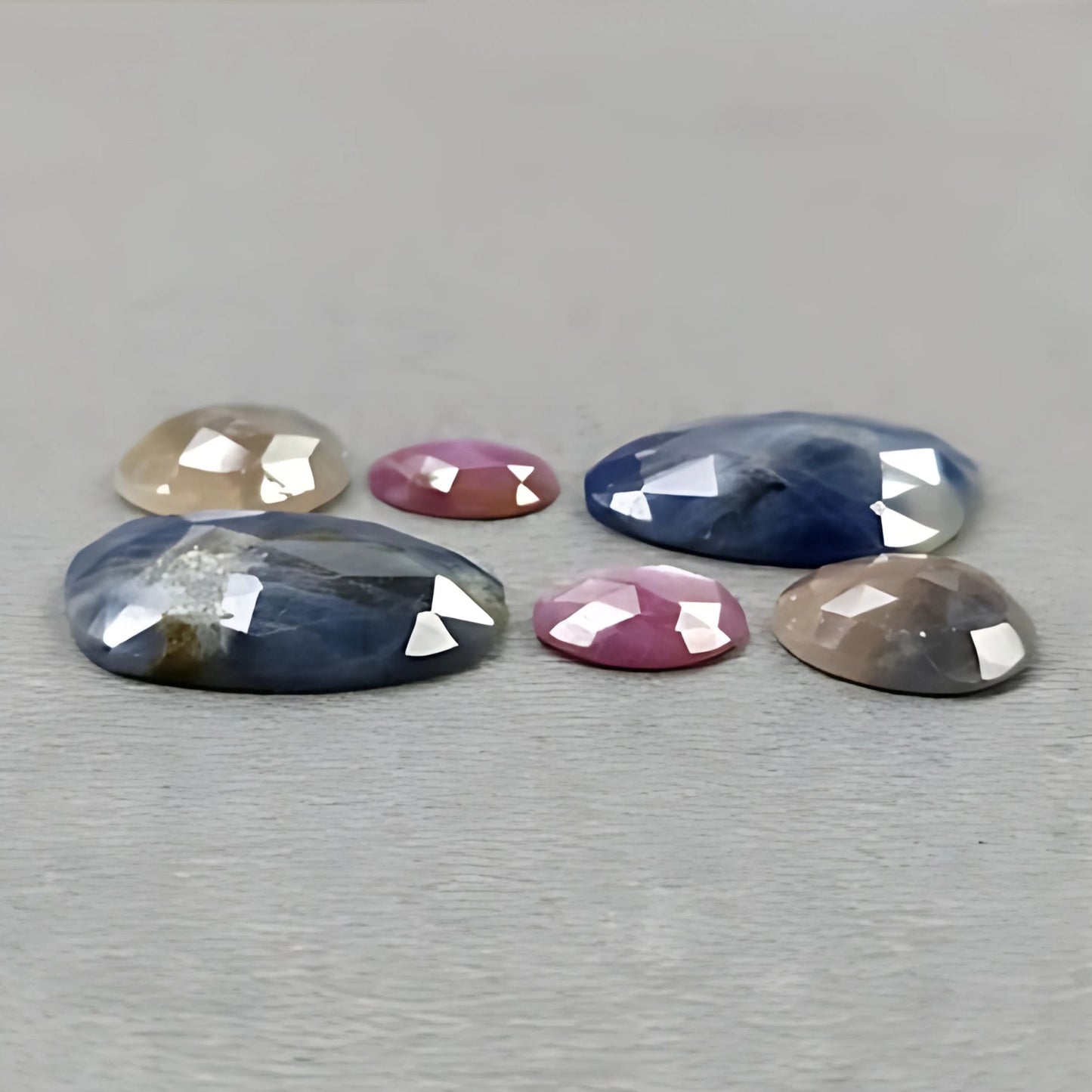 27.75cts Natural Untreated Multi Sapphire Gemstone Fancy Shape Rose Cut Slices 6pcs