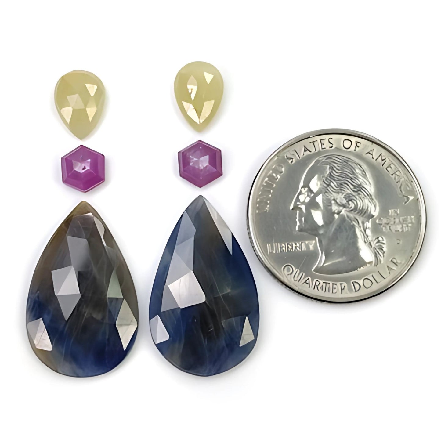 Flat Back Multi Sapphire Gemstone