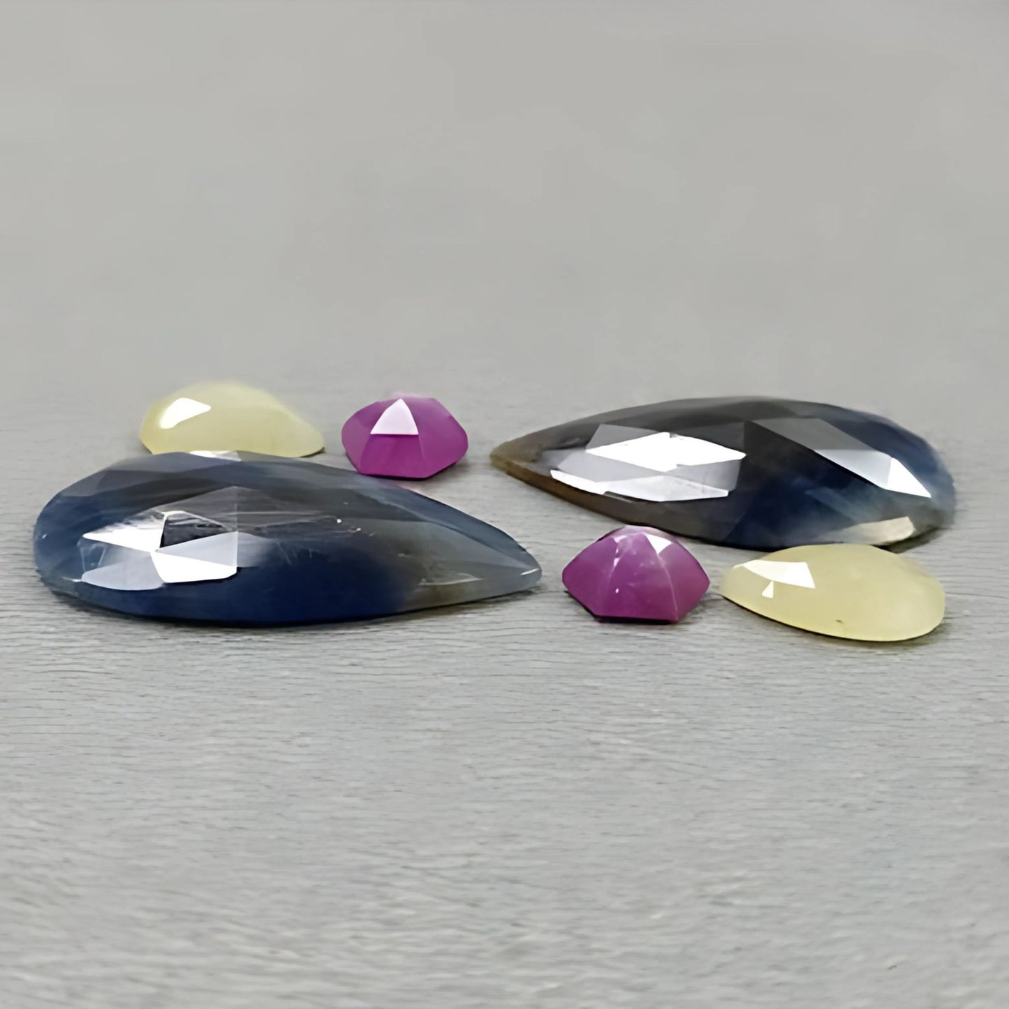 29.50cts Natural Untreated Multi Sapphire Gemstone Pear Shape Rose Cut Slices 6pcs