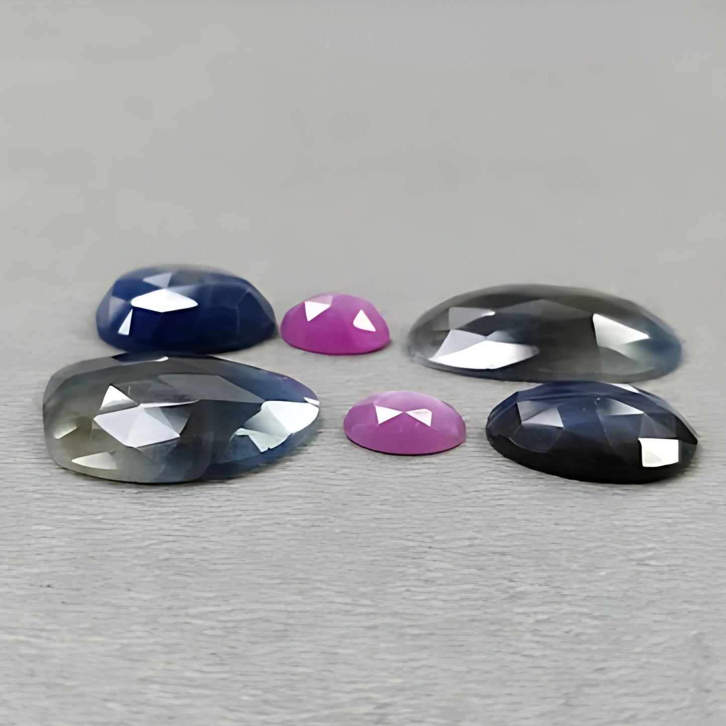 32.25cts Natural Untreated Multi Sapphire Gemstone Fancy Shape Rose Cut Slices 6pcs