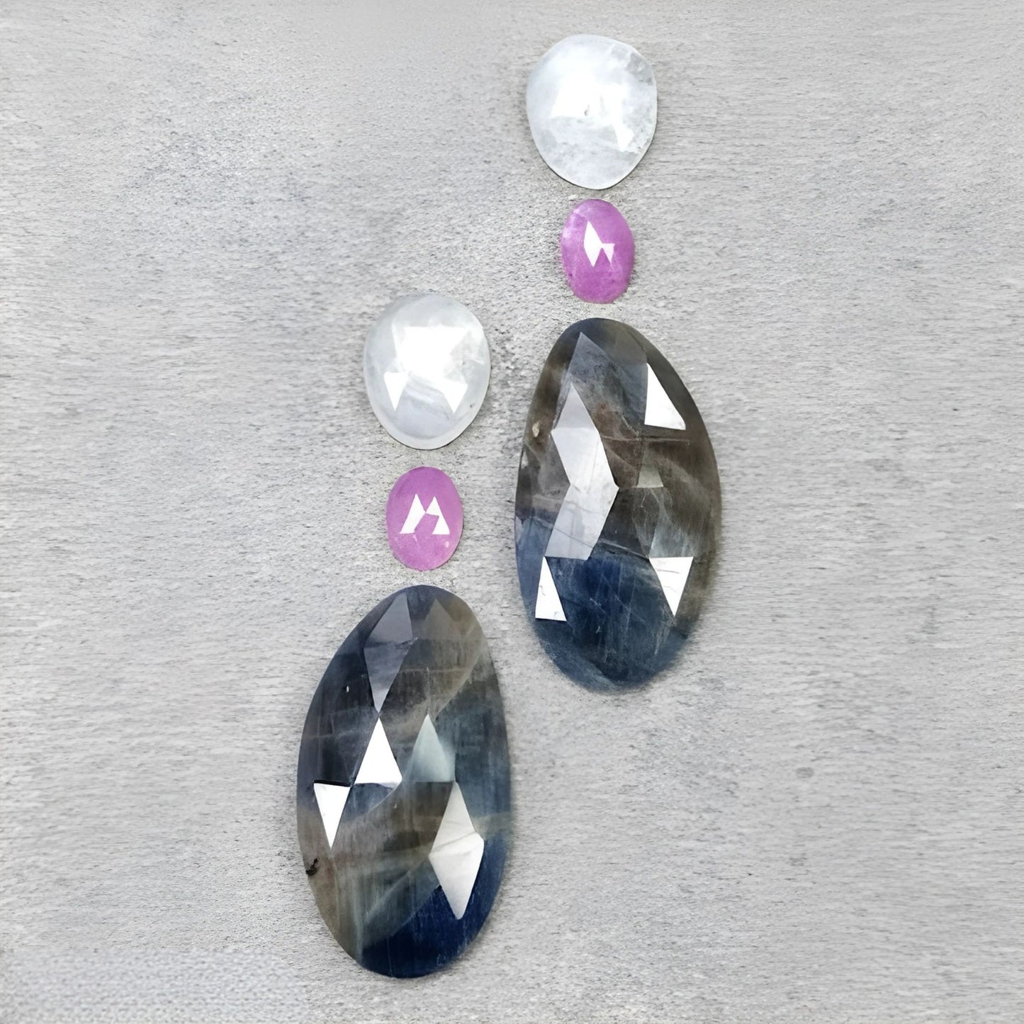 37.85cts Natural Untreated Multi Sapphire Gemstone Fancy Shape Rose Cut Slices 6pcs
