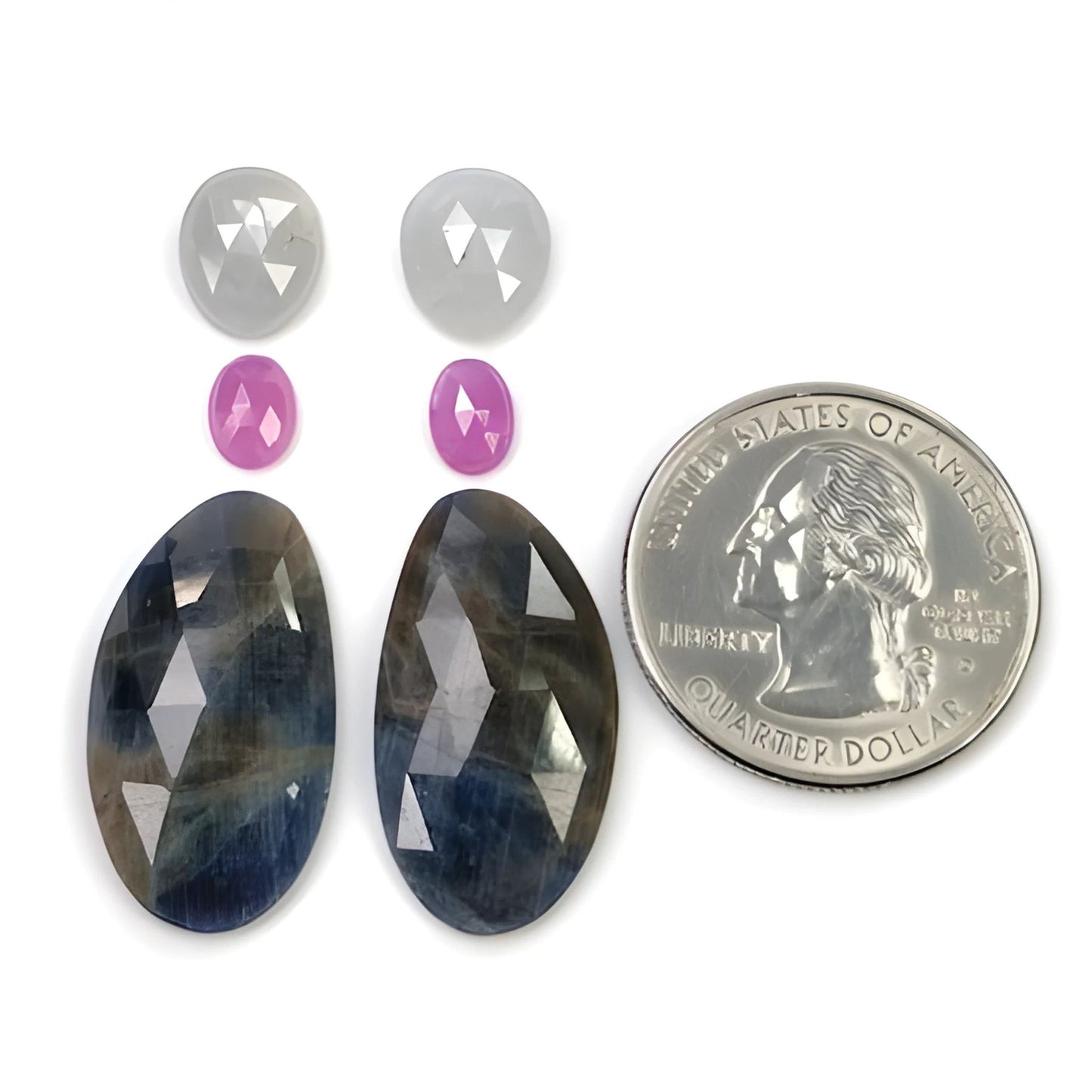 37.85cts Natural Untreated Multi Sapphire Gemstone Fancy Shape Rose Cut Slices 6pcs