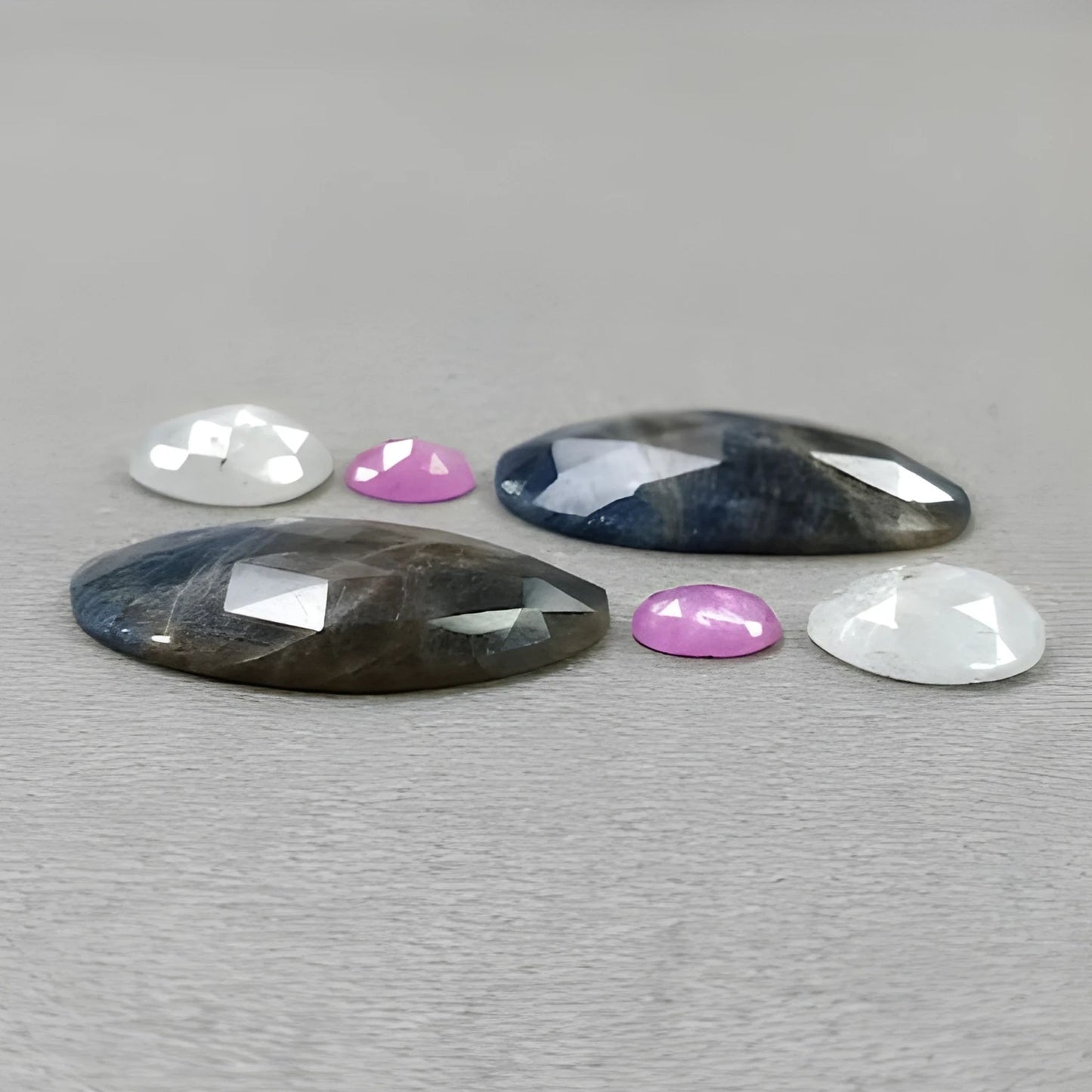 37.85cts Natural Untreated Multi Sapphire Gemstone Fancy Shape Rose Cut Slices 6pcs