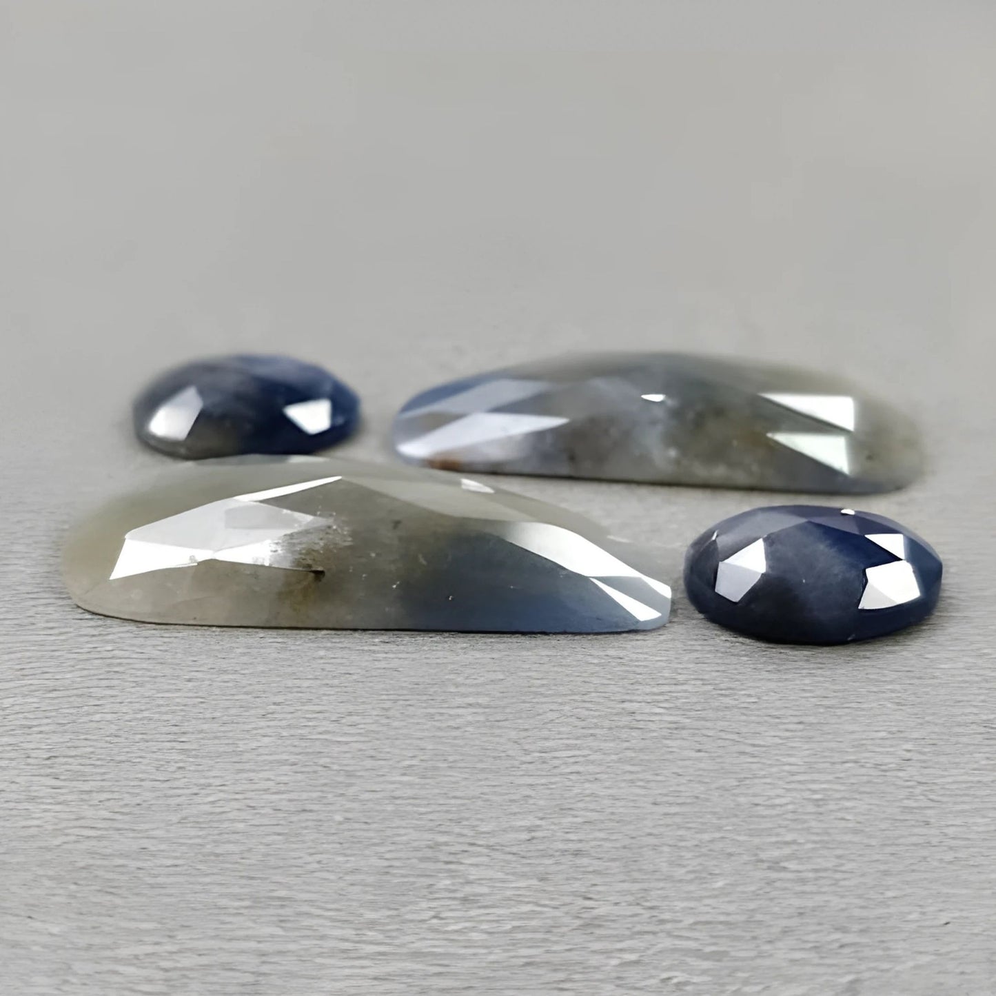 40.60cts Natural Untreated Multi Sapphire Gemstone Fancy Shape Rose Cut Slices 4pcs