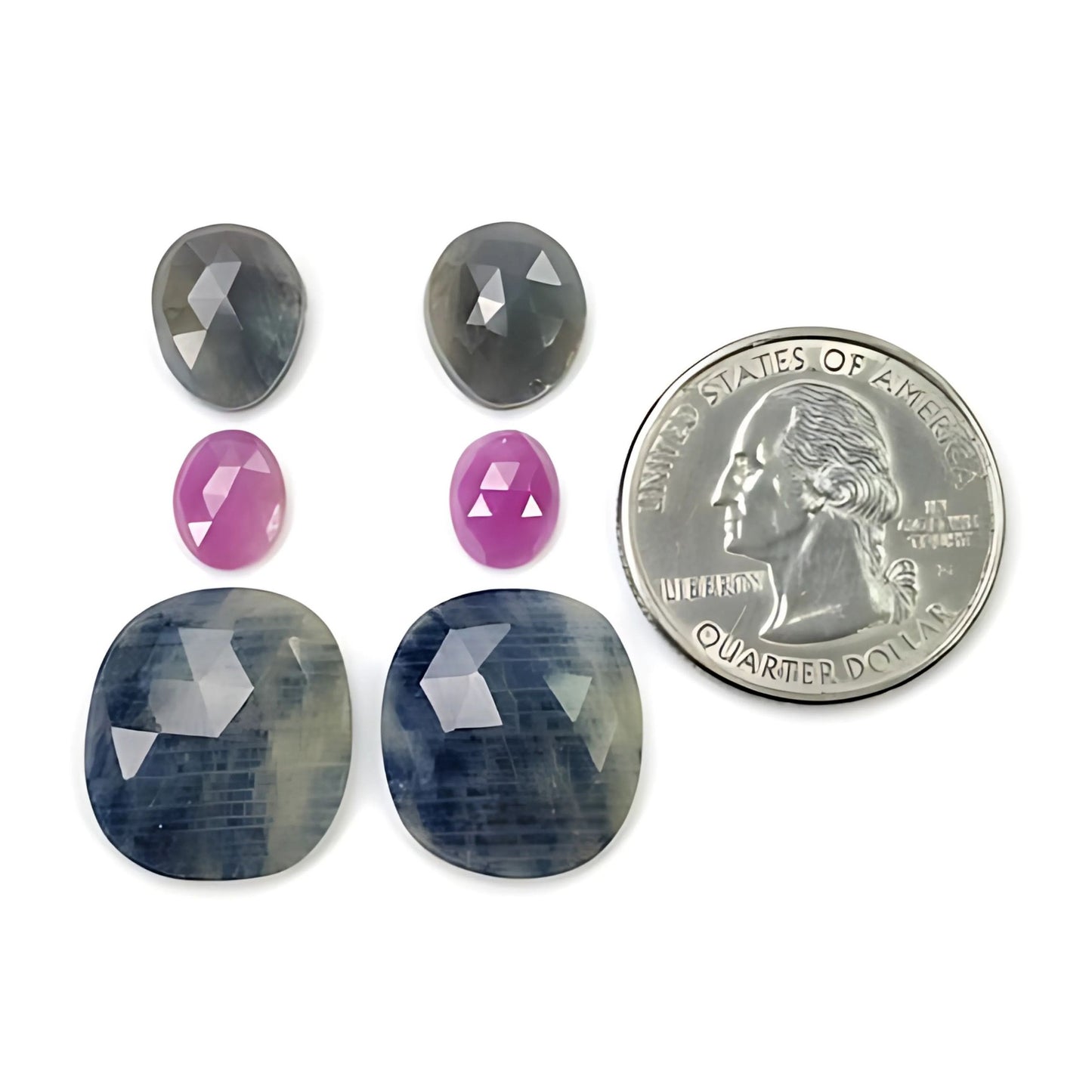 Multi Sapphire Rose Cut Slices