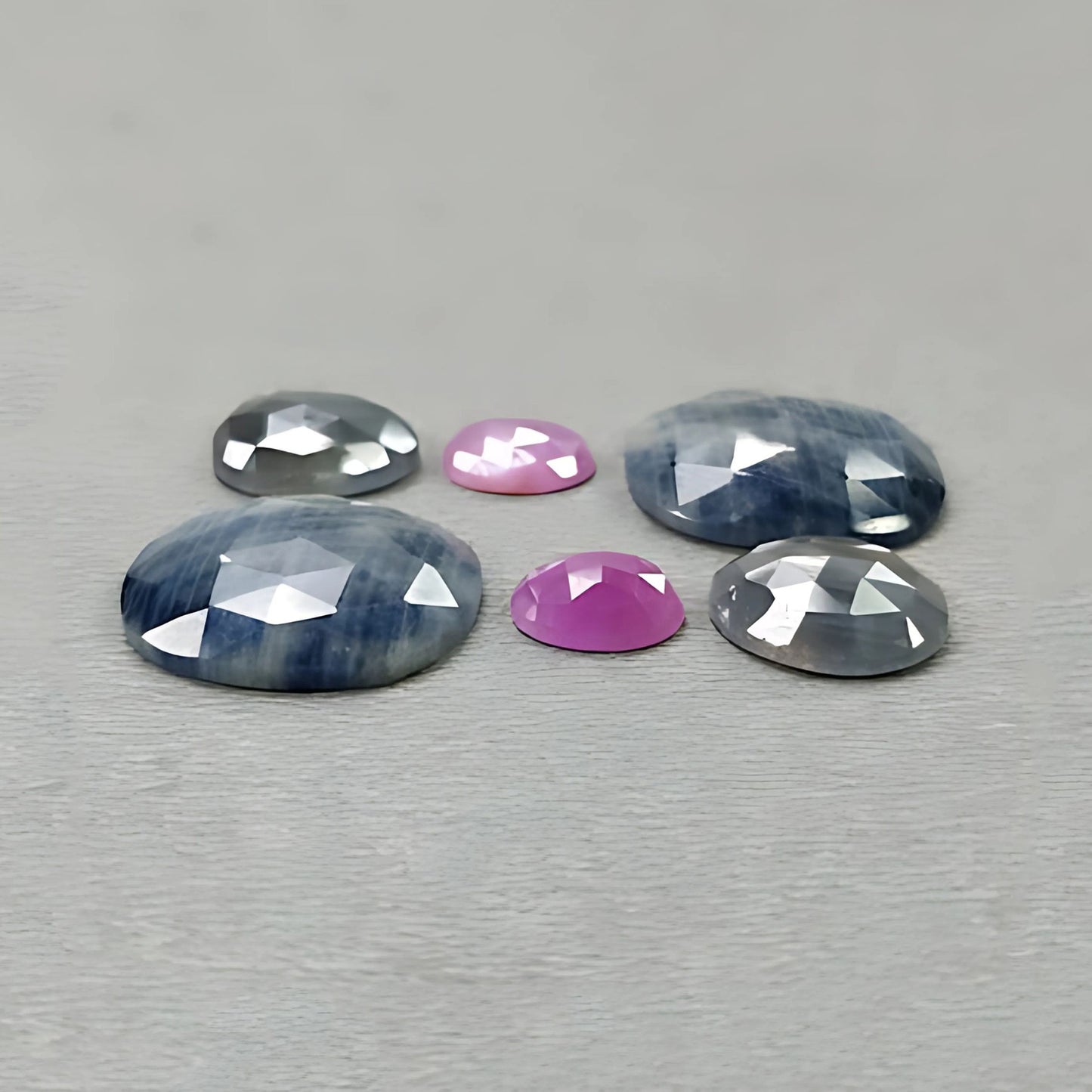 41.40cts Natural Untreated Multi Sapphire Gemstone Fancy Shape Rose Cut Slices 6pcs