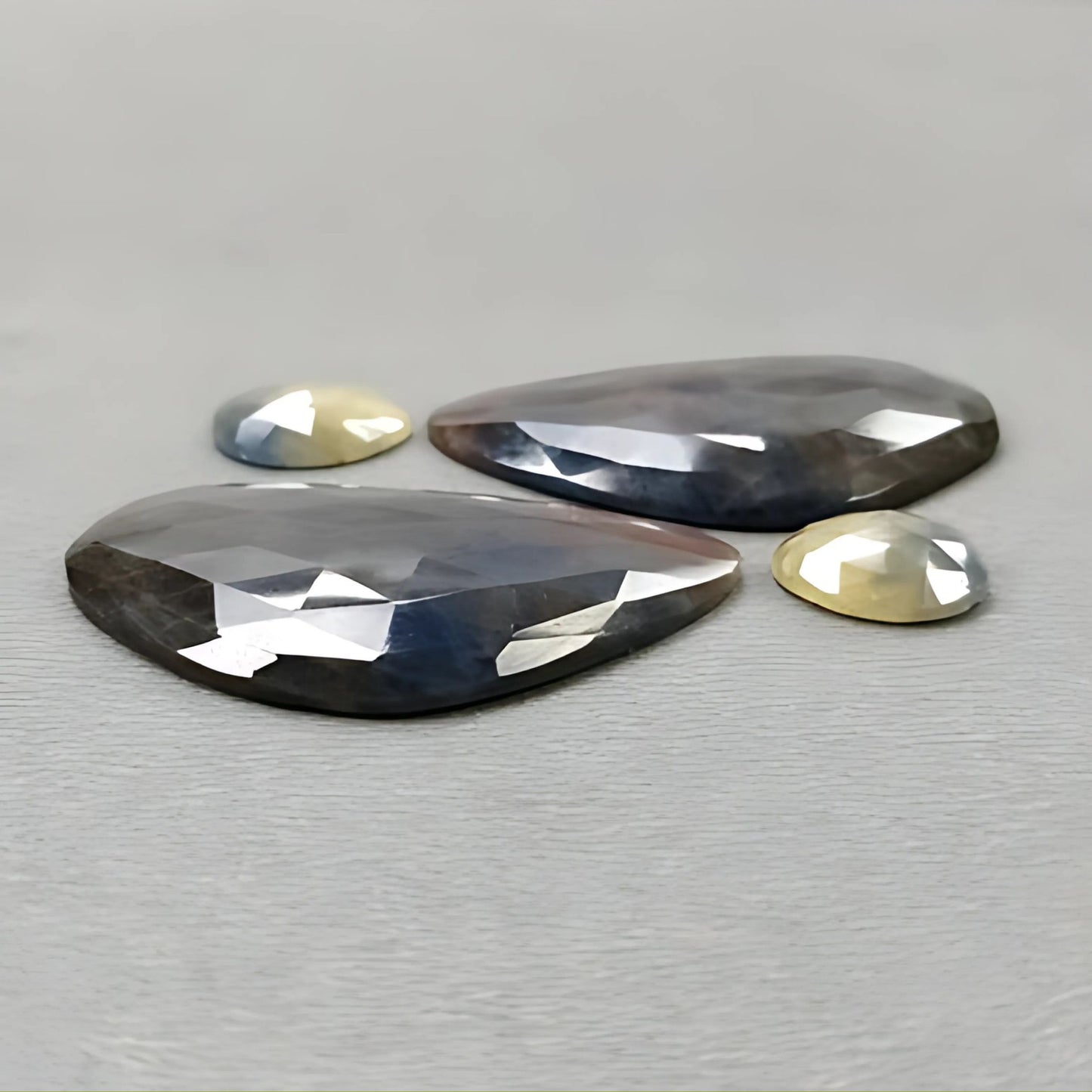 79.85cts Natural Untreated Multi Sapphire Gemstone Fancy Shape Rose Cut Slices 4pcs