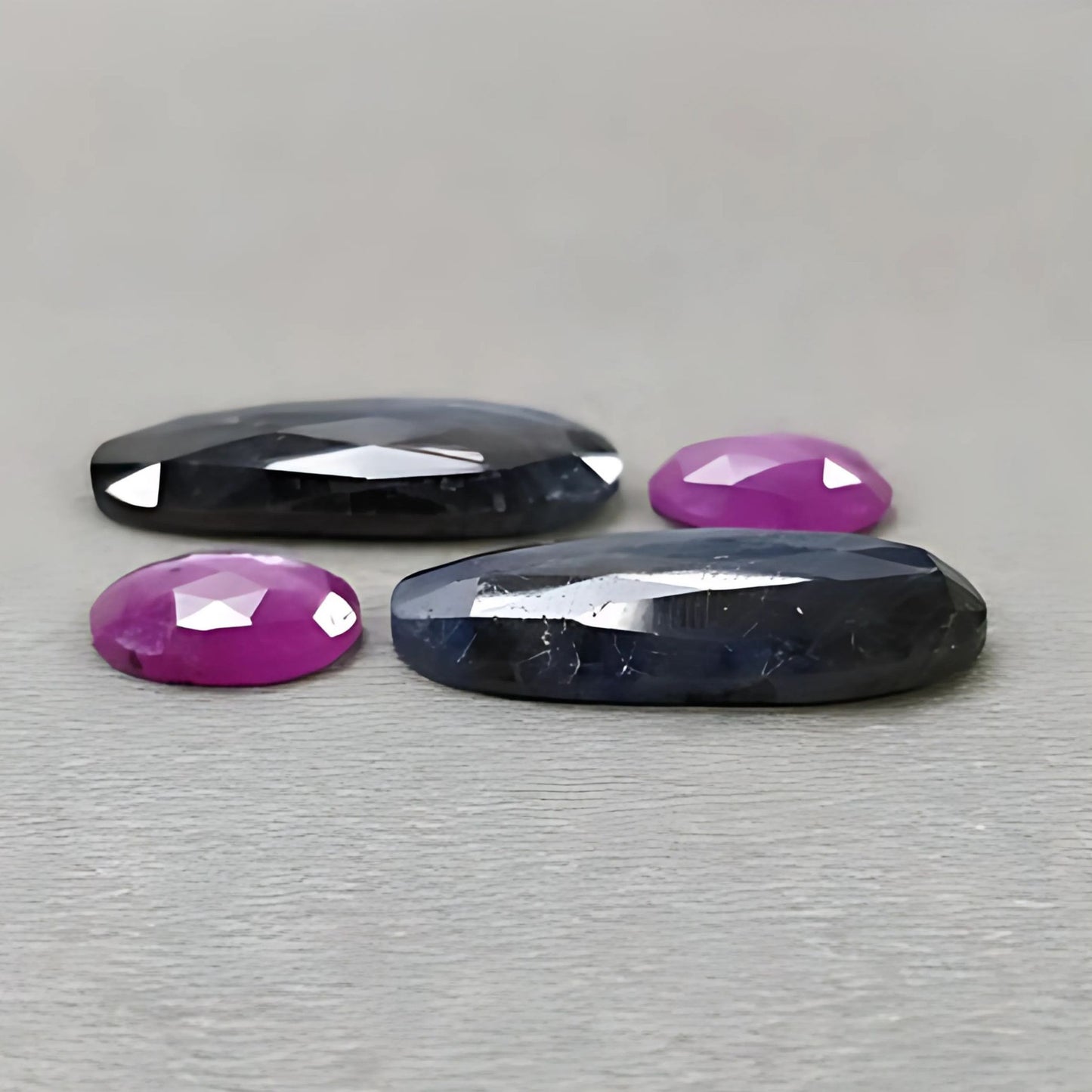 30.50cts Natural Untreated Multi Sapphire Gemstone Oval Shape Rose Cut Slices 4pcs